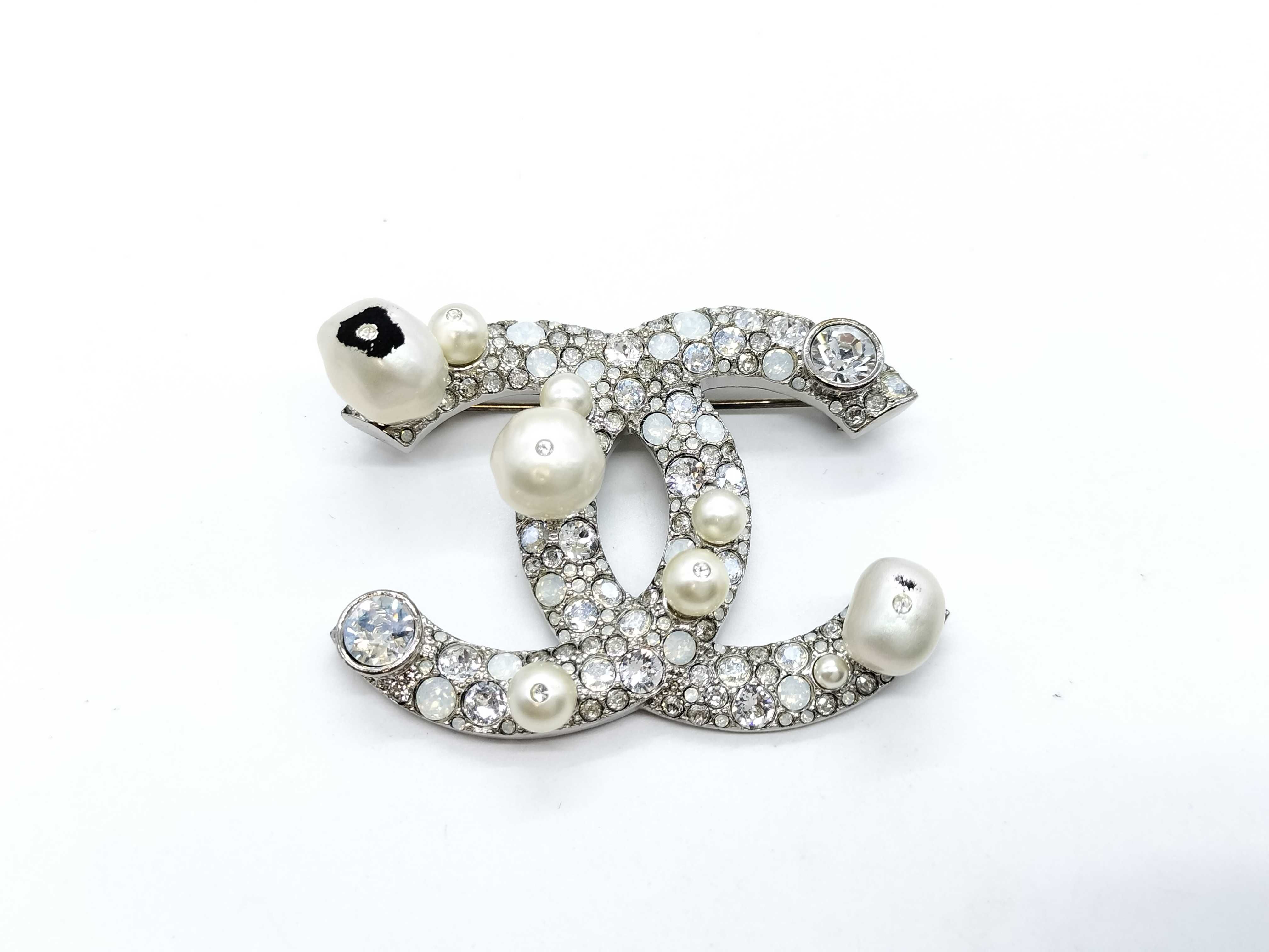 Coco Mark Rhinestone and Pearl Brooch