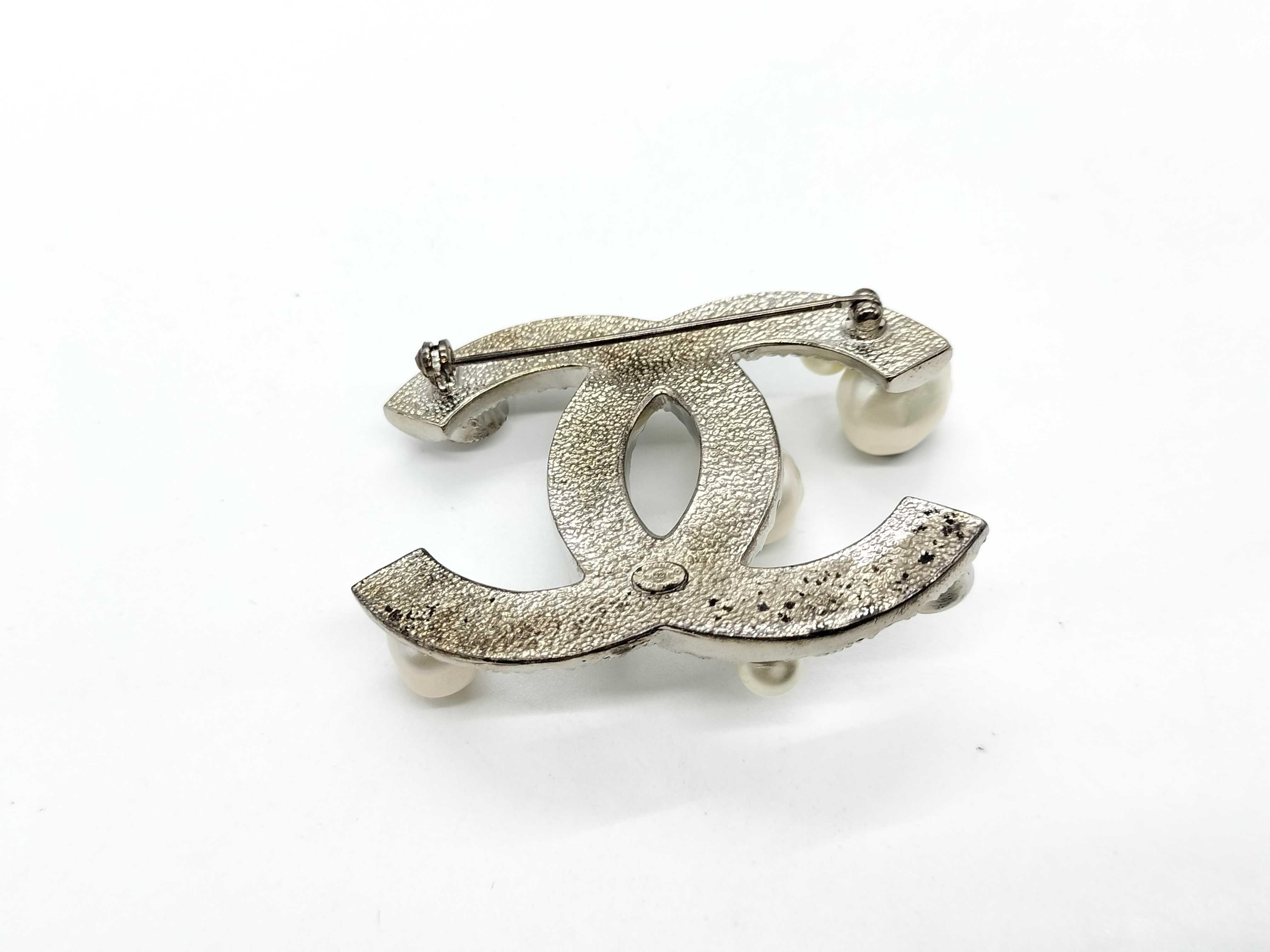 Coco Mark Rhinestone and Pearl Brooch — view 2
