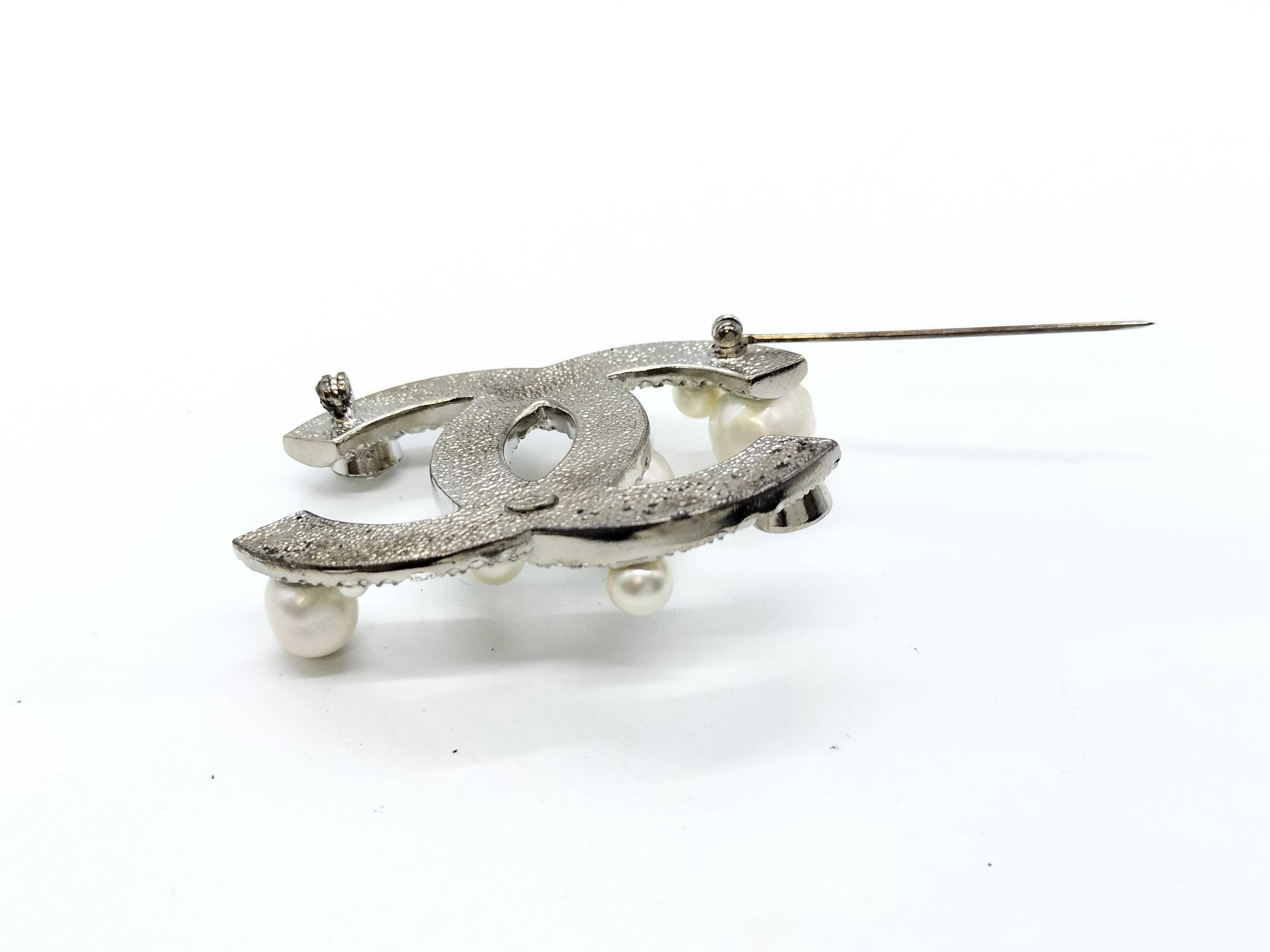 Coco Mark Rhinestone and Pearl Brooch — view 5