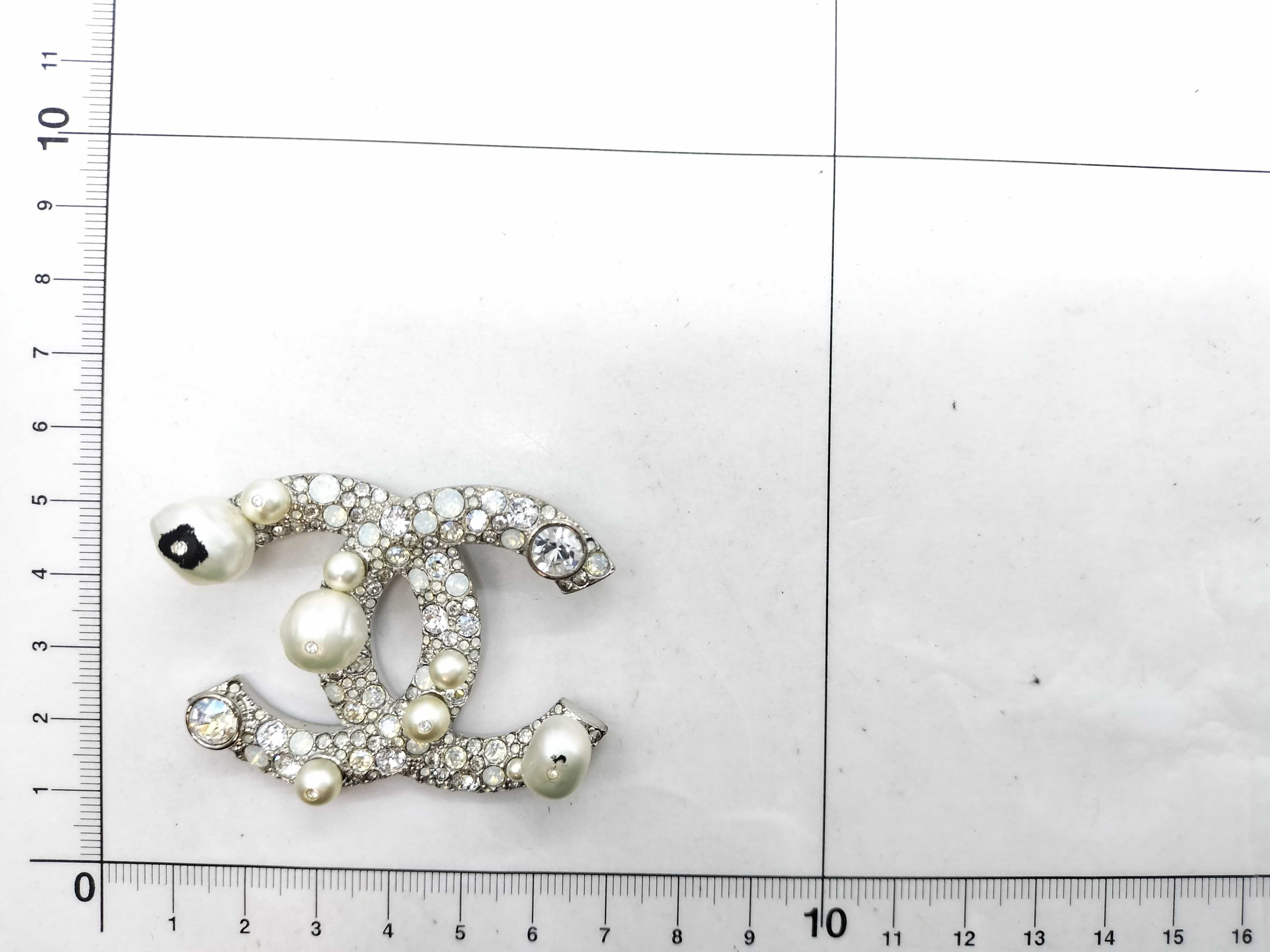 Coco Mark Rhinestone and Pearl Brooch — view 6