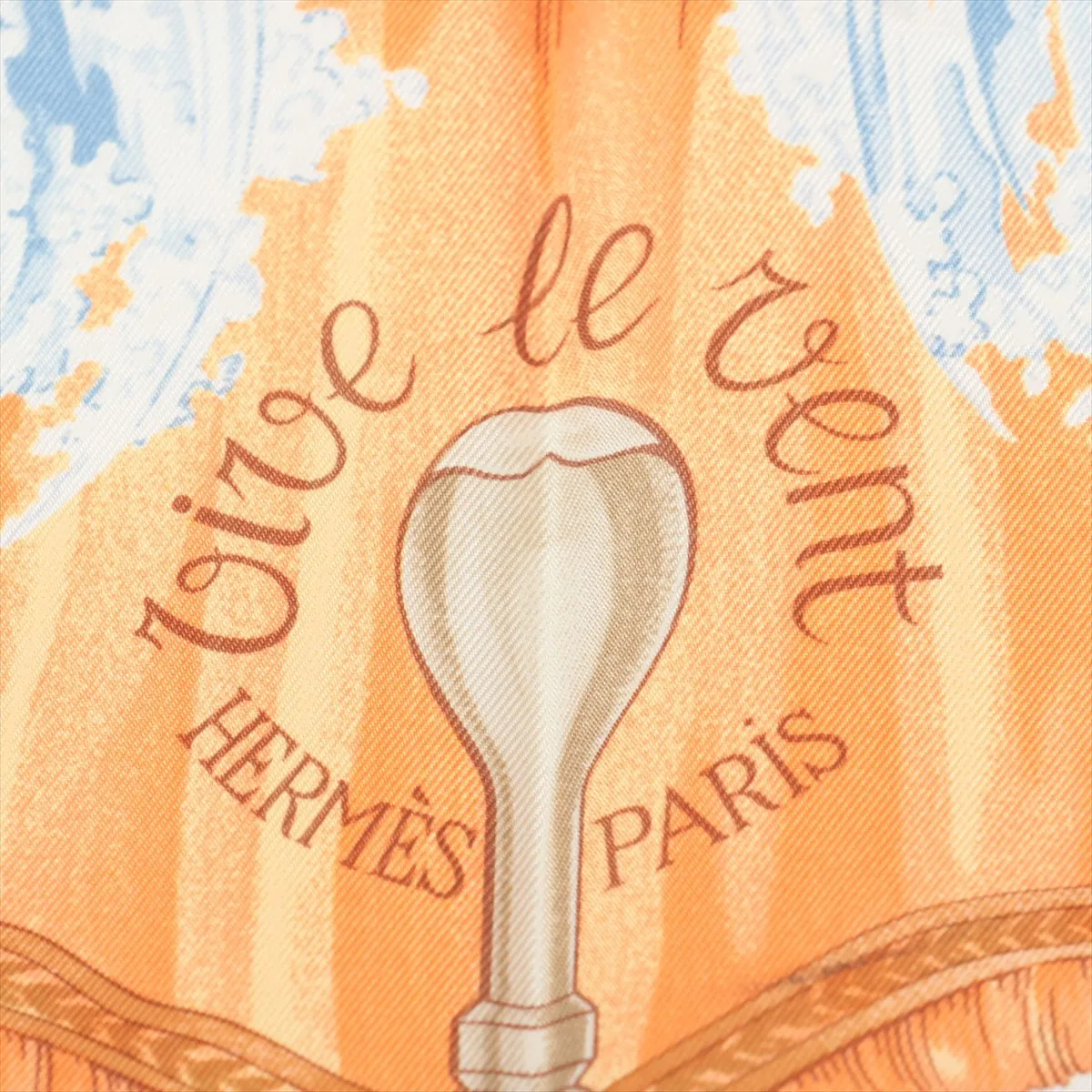 Carre 90 VIVE LE VENT Blow the Wind Scarf Silk Yellow — view 6