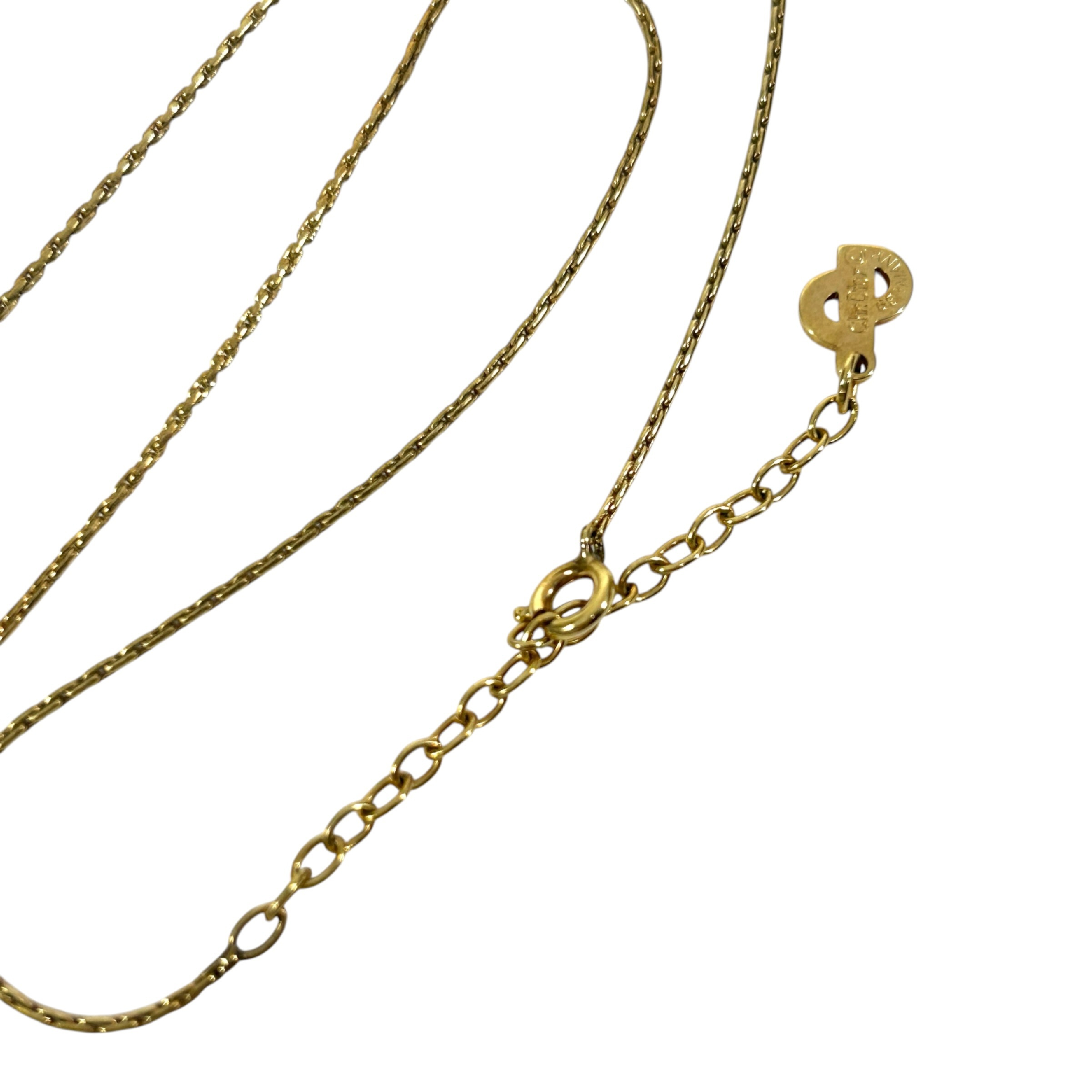 Necklace, Heart Shape, Rhinestone, 1pc, Total Length 43cm, Pendant Width 0.7cm, Gold Tone Necklace — view 5