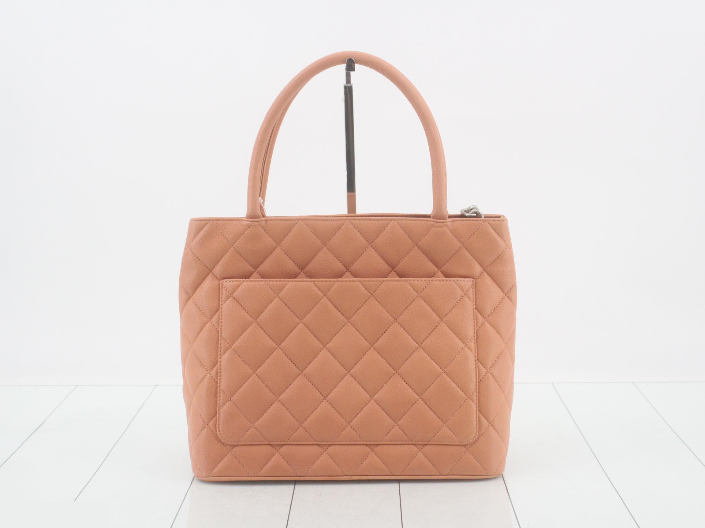 Reissue Tote Bag, Caviar Skin, Salmon Pink — view 2
