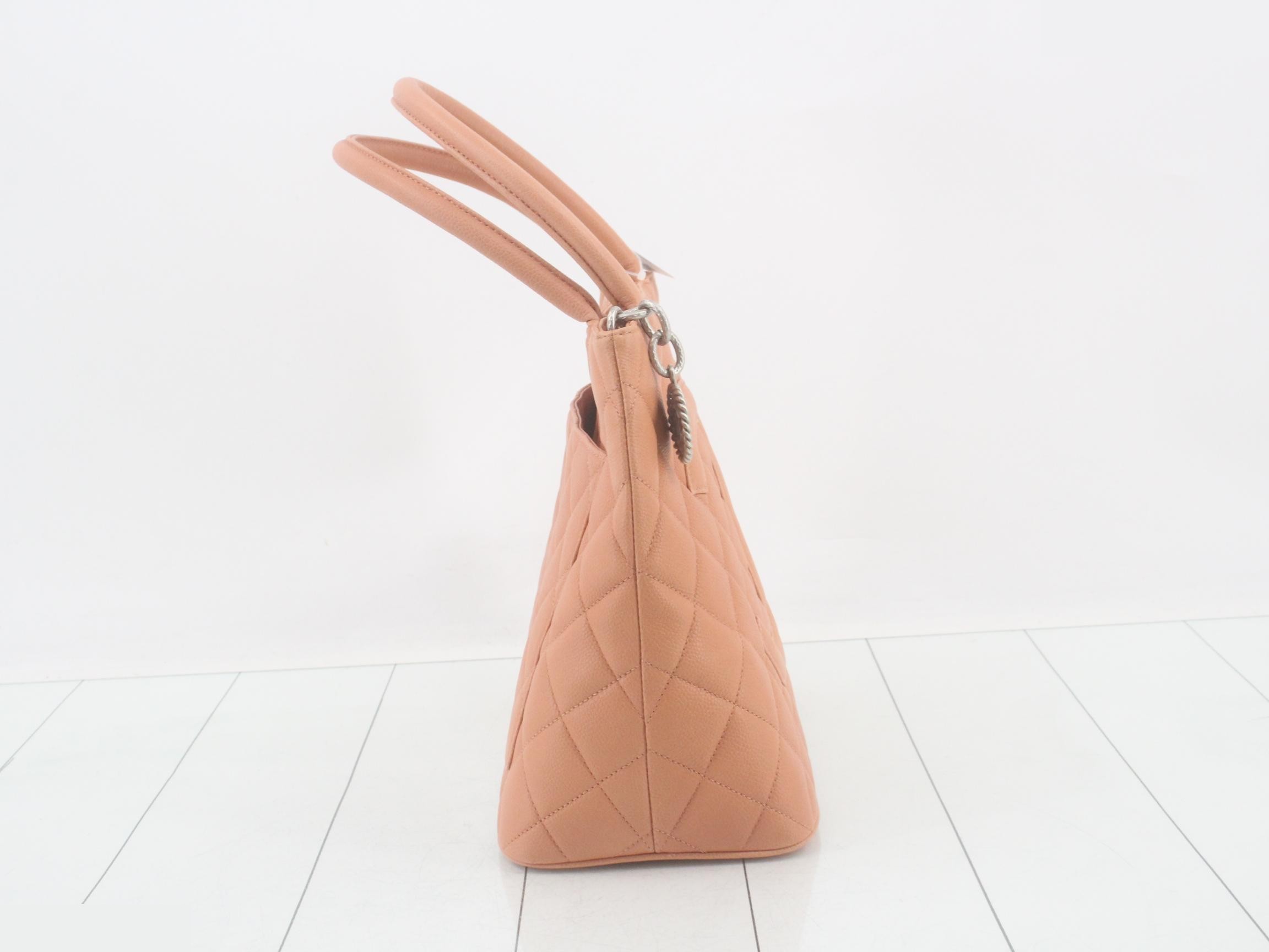 Reissue Tote Bag, Caviar Skin, Salmon Pink — view 5