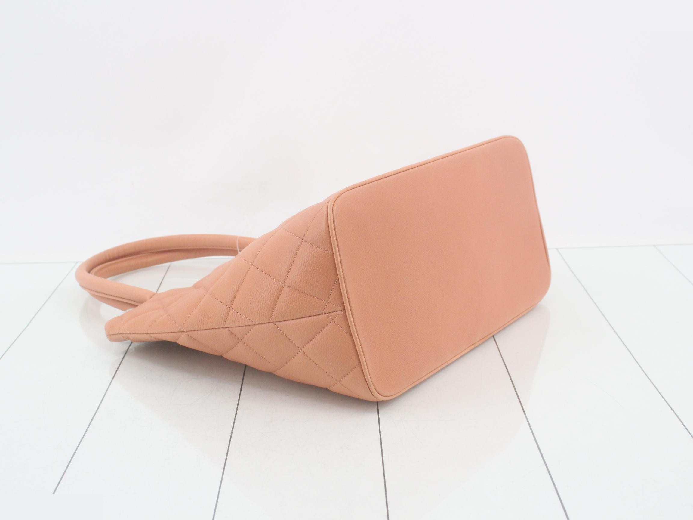 Reissue Tote Bag, Caviar Skin, Salmon Pink — view 6