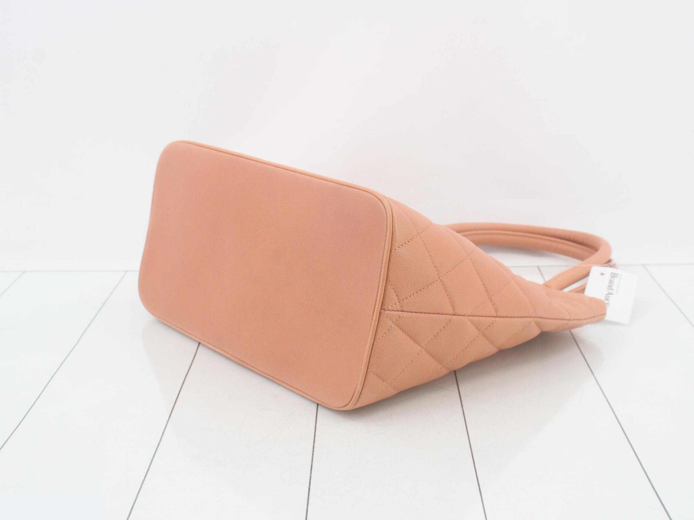 Reissue Tote Bag, Caviar Skin, Salmon Pink — view 7
