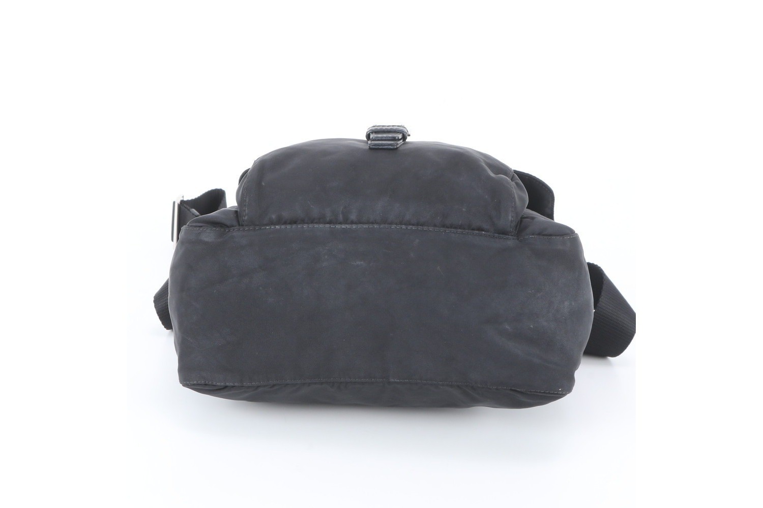Tessuto Nylon Triangle Logo Leather Shoulder Bag — view 6