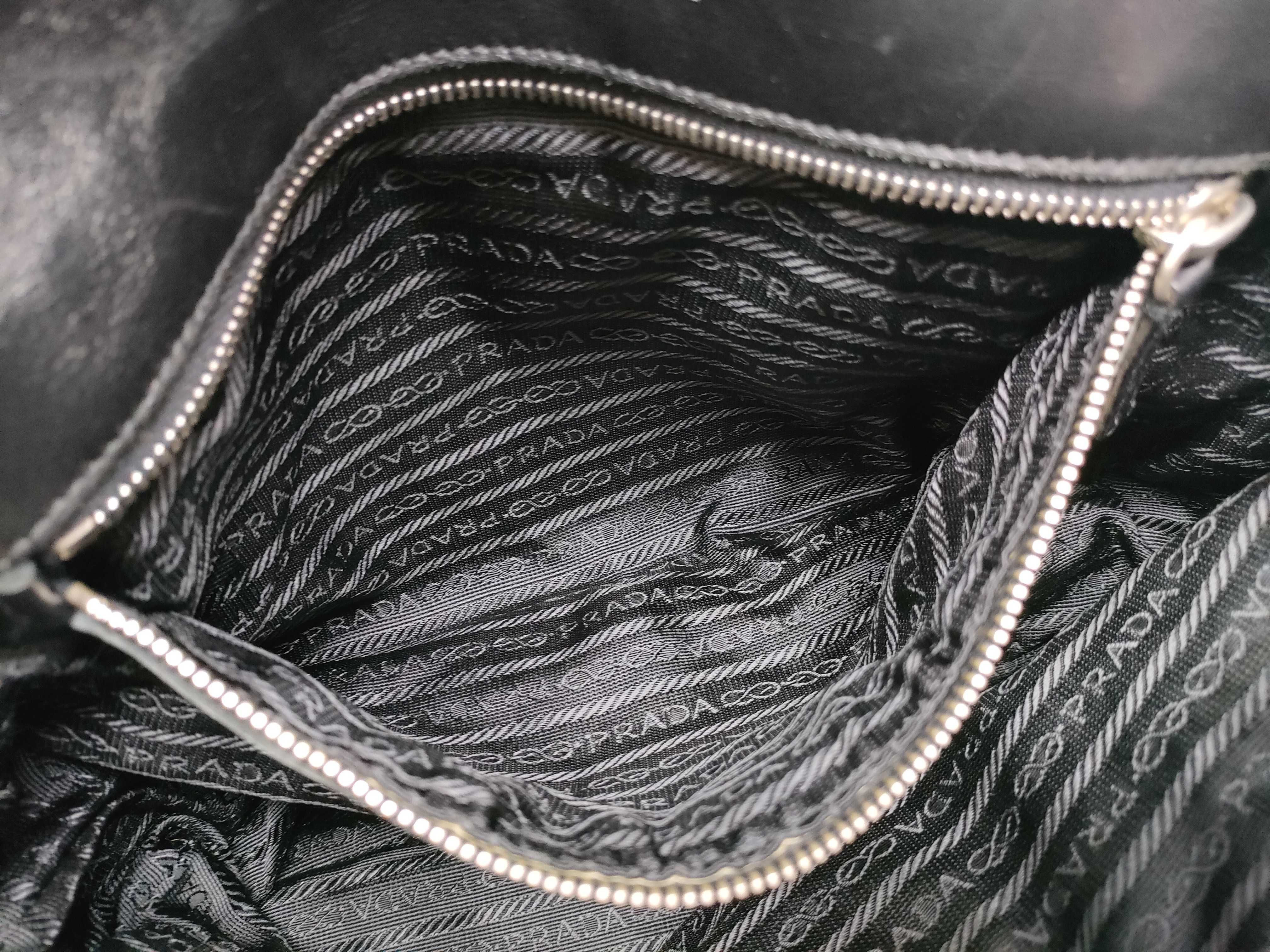 Nylon Push-Lock Leather Nylon Shoulder Bag — view 11