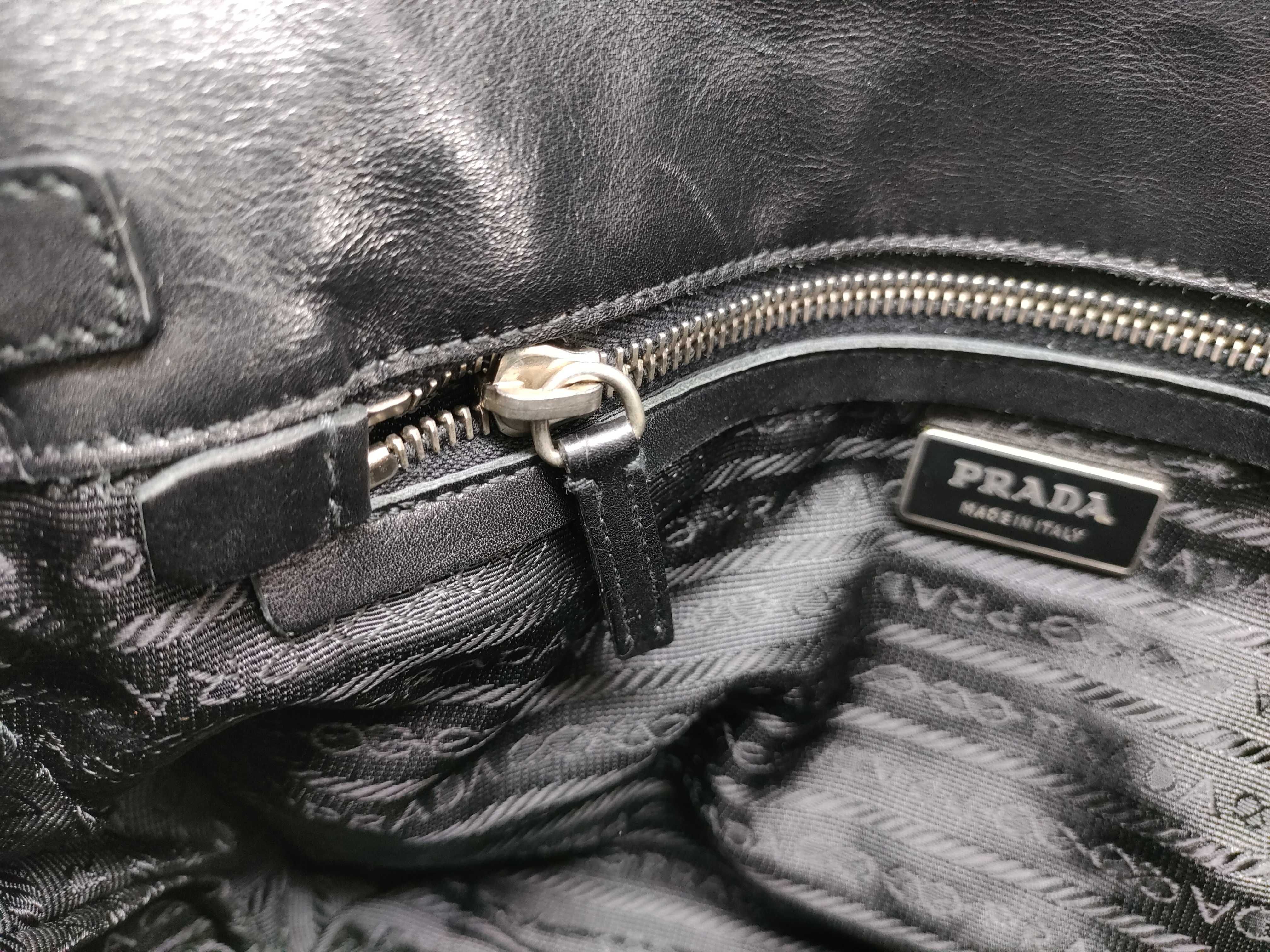 Nylon Push-Lock Leather Nylon Shoulder Bag — view 13