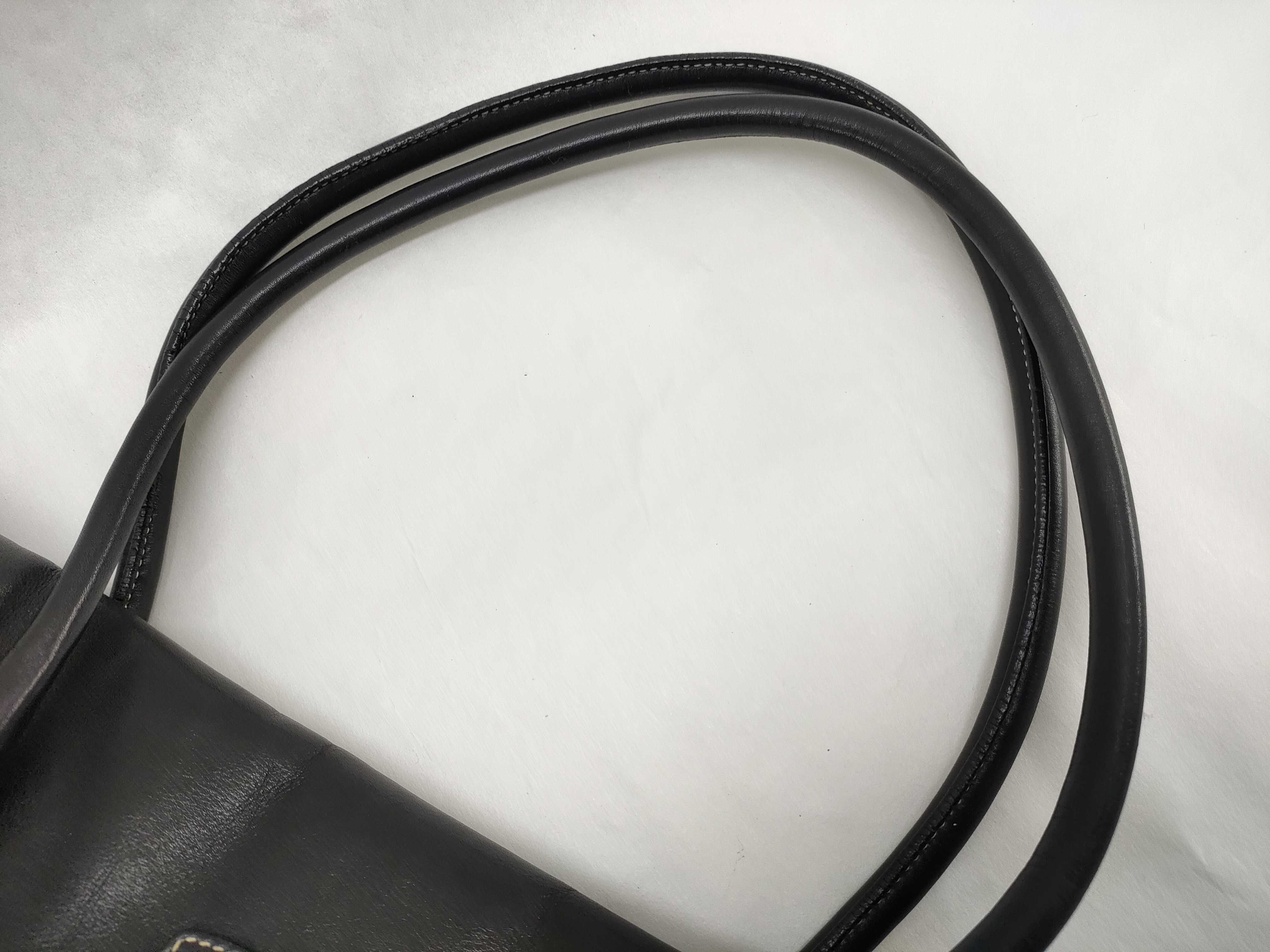 Nylon Push-Lock Leather Nylon Shoulder Bag — view 3