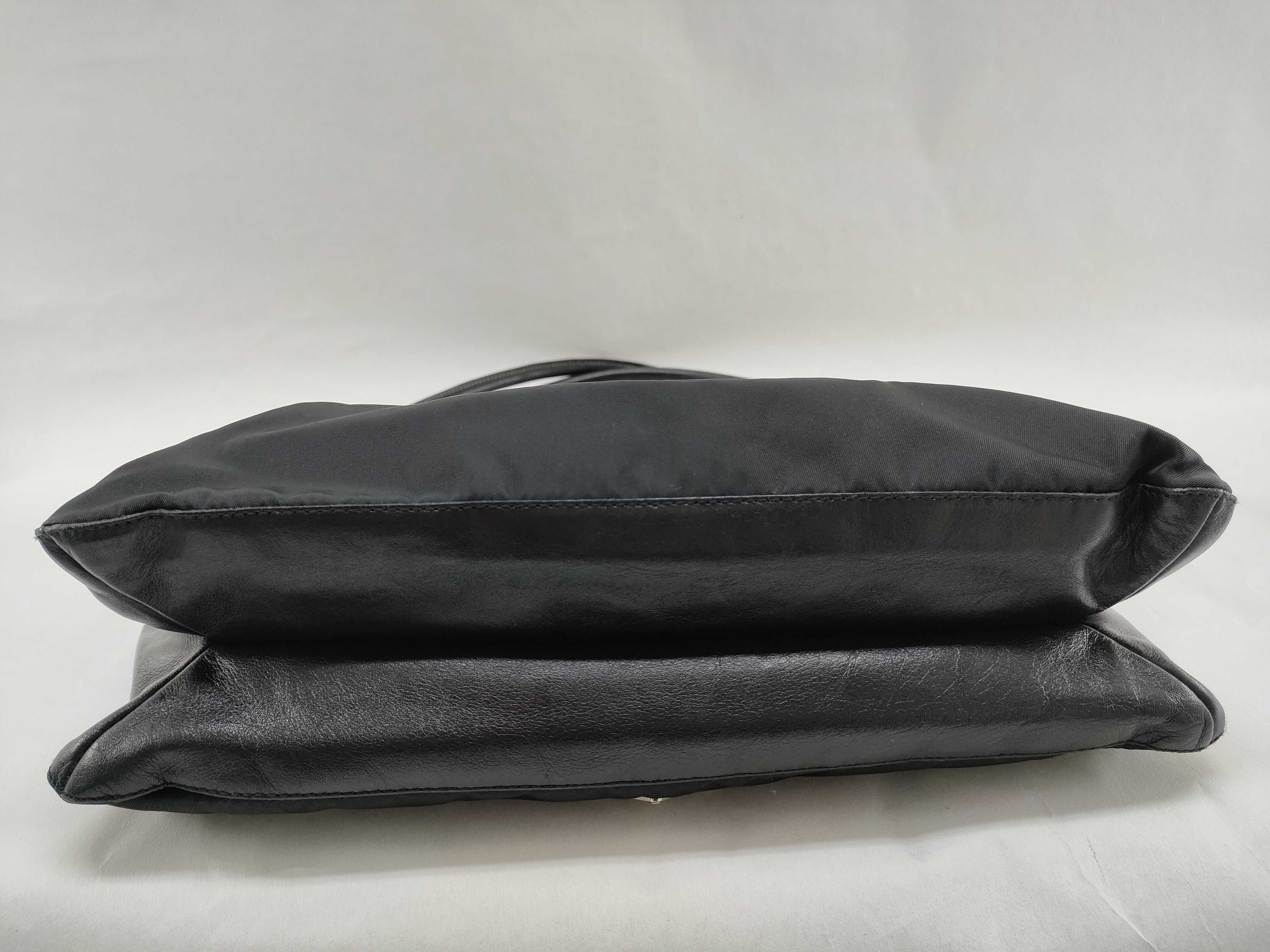 Nylon Push-Lock Leather Nylon Shoulder Bag — view 7