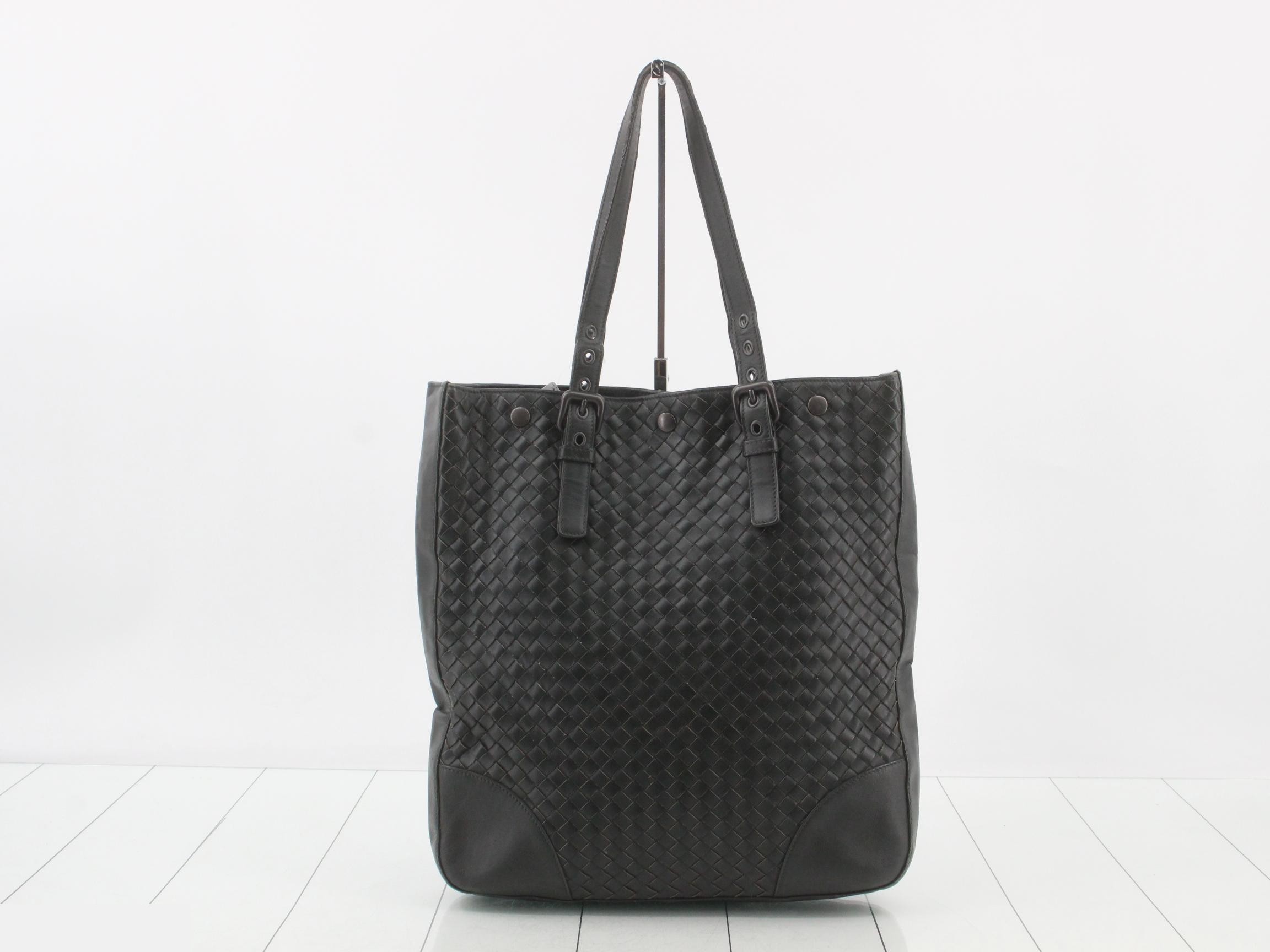 Tote bag, dark green, leather — view 2
