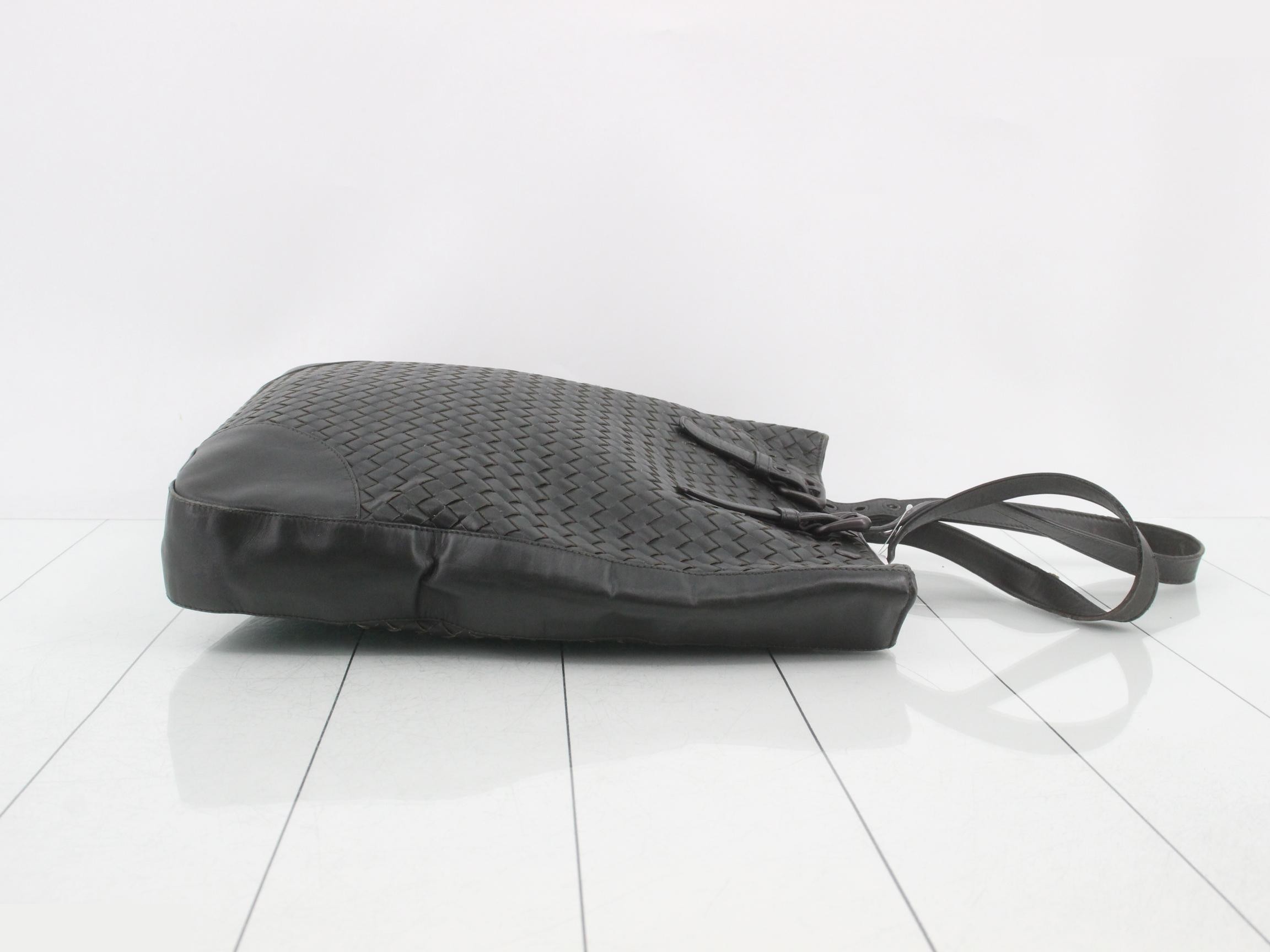 Tote bag, dark green, leather — view 3
