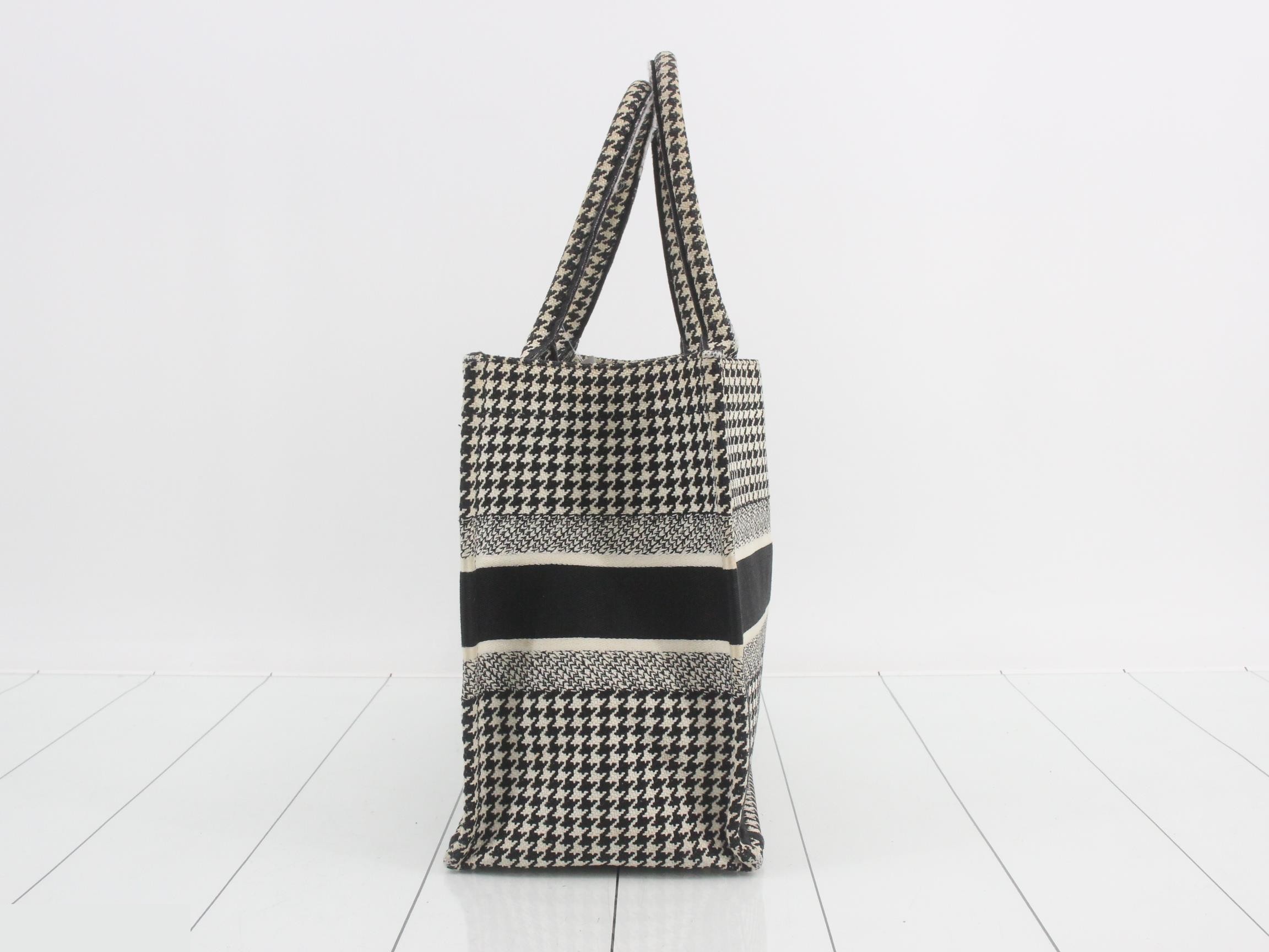 Book Tote, Medium, Houndstooth Pattern — view 3