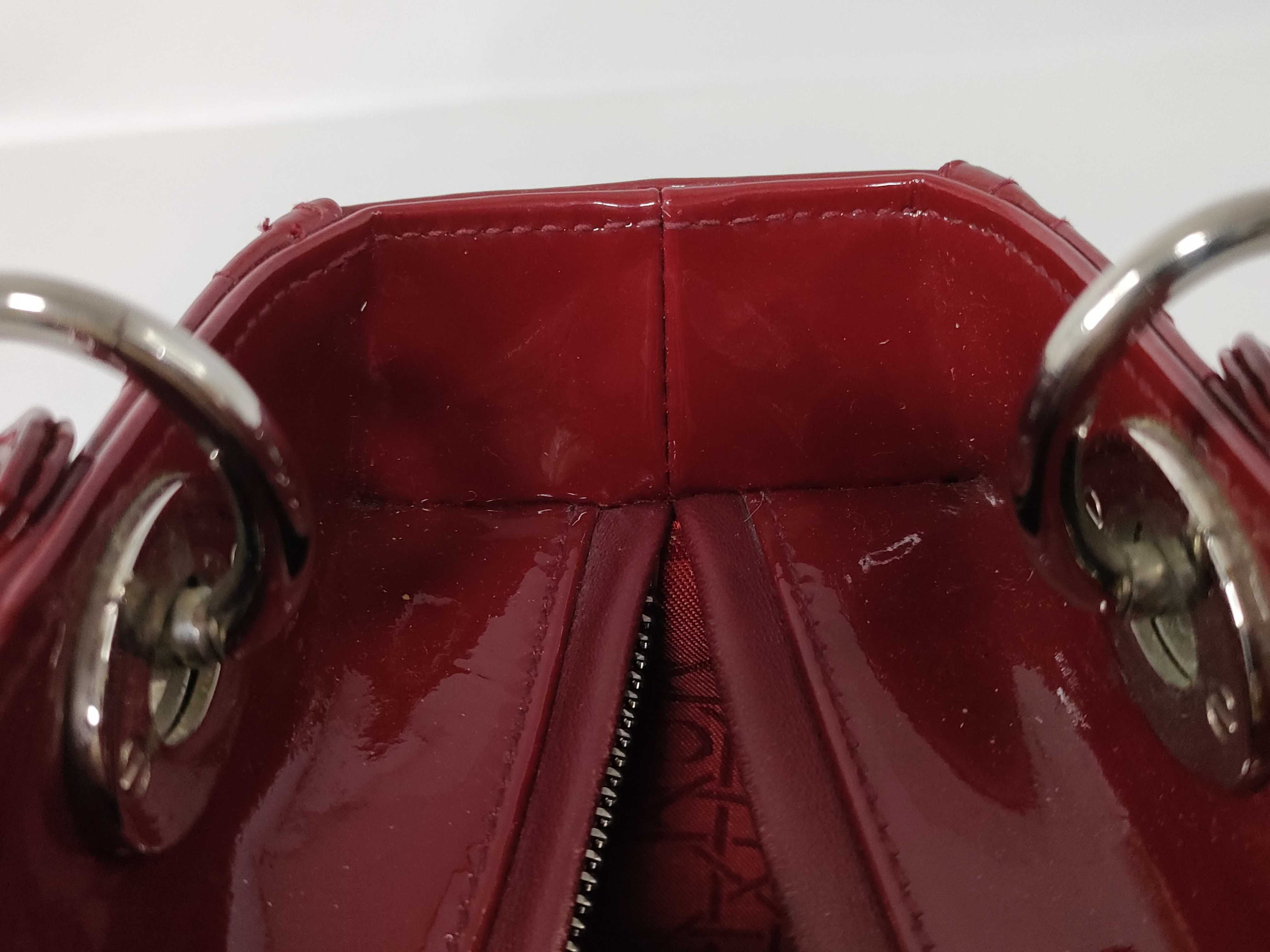 Lady Dior Patent Leather Red Handbag — view 12