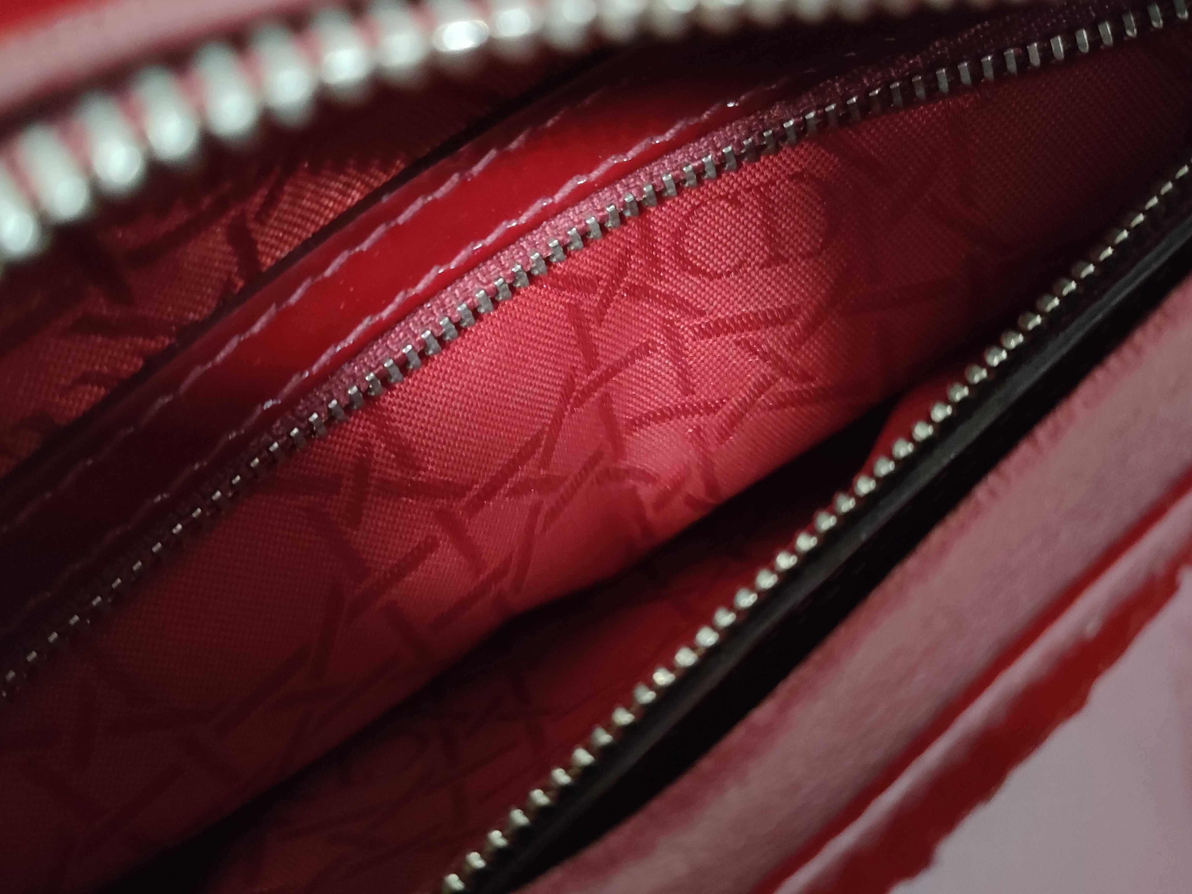 Lady Dior Patent Leather Red Handbag — view 10
