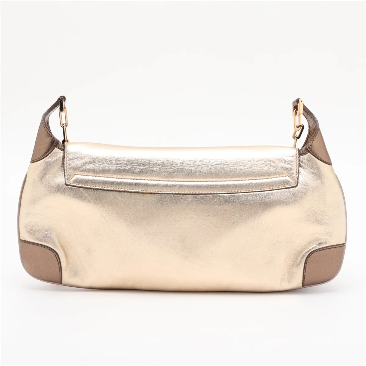 Old Gucci Tiger Head Leather Chain Shoulder Bag Gold — view 2