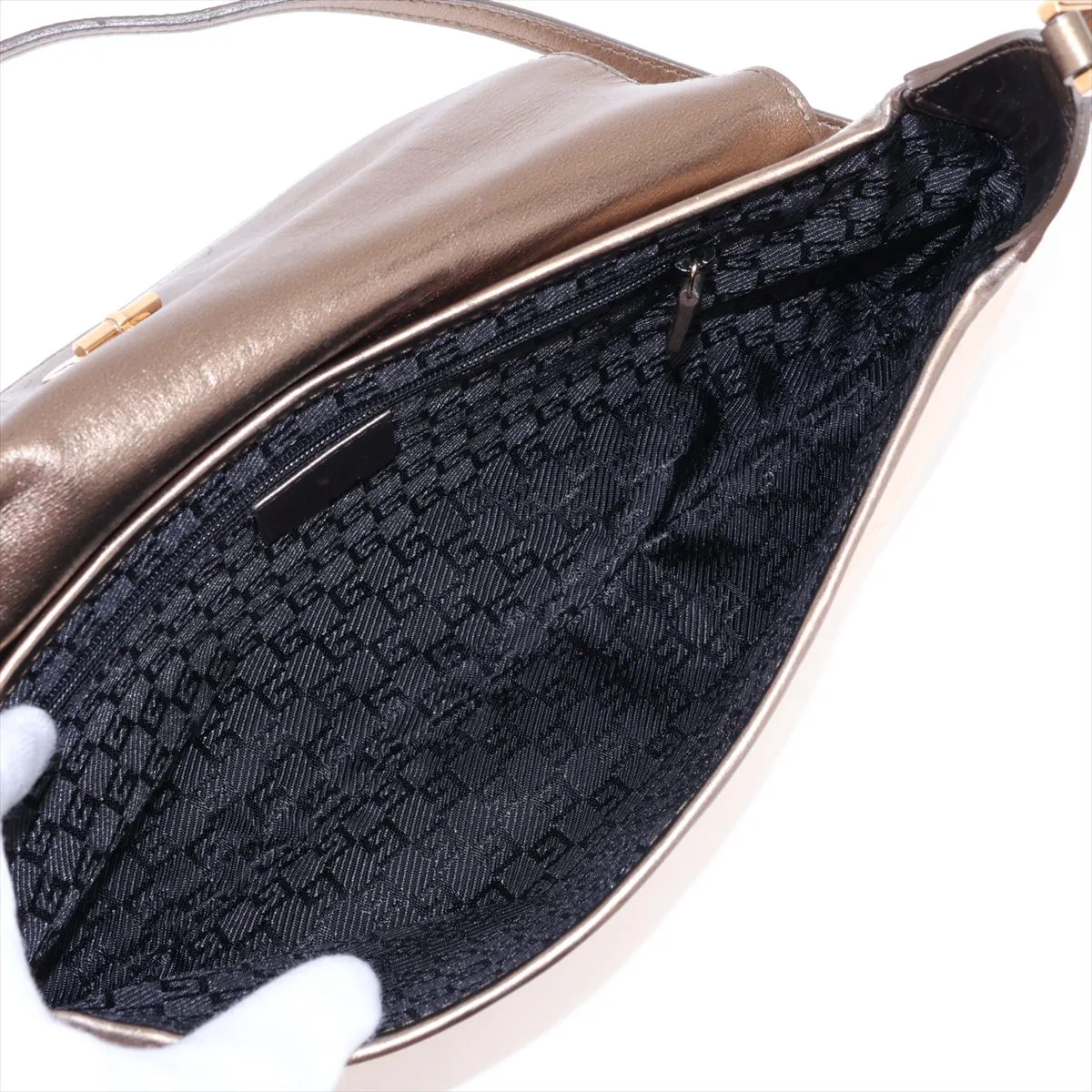 Old Gucci Tiger Head Leather Chain Shoulder Bag Gold — view 6