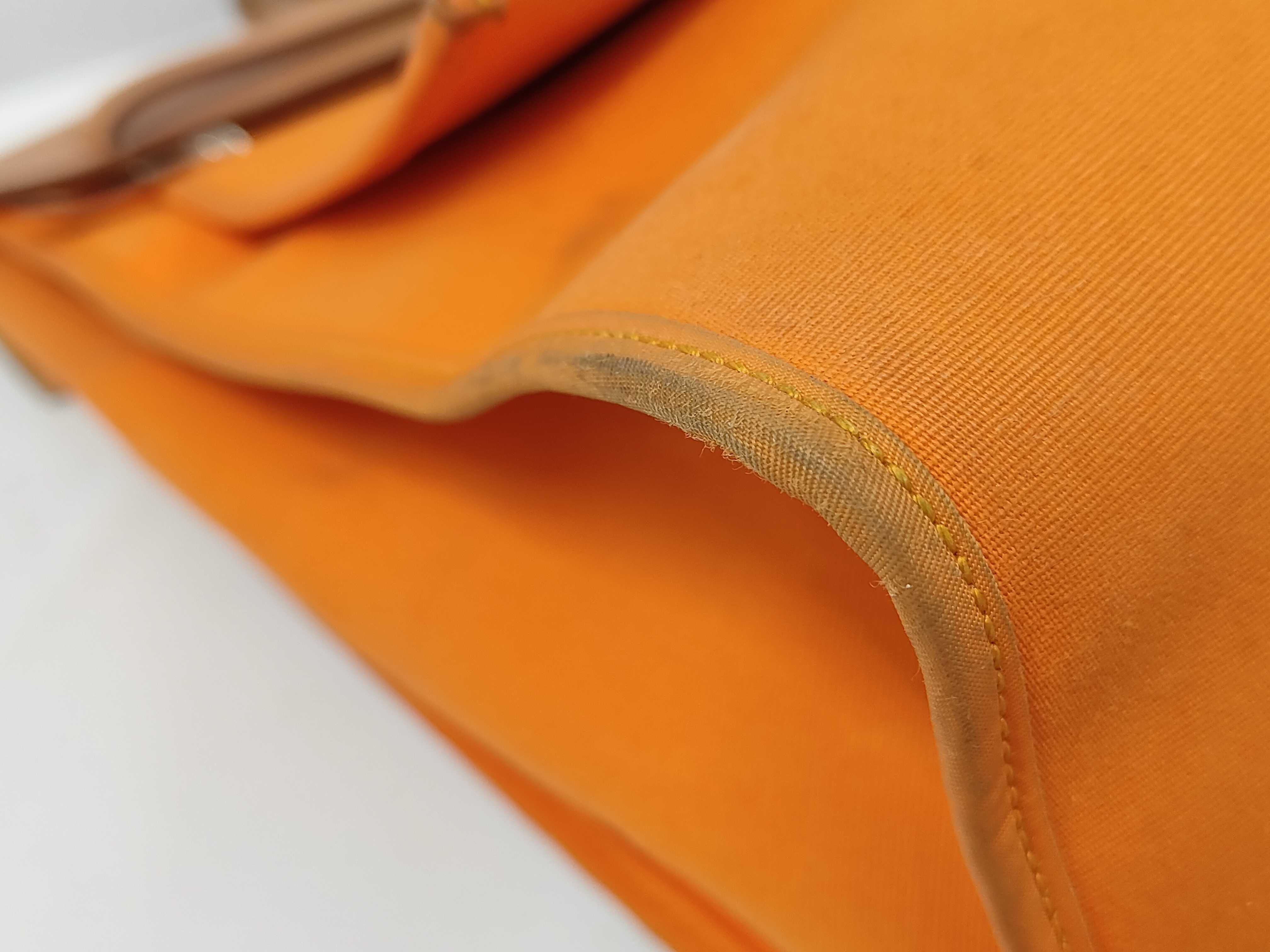 Hermès Herbag Zip MM Toile Officier x Leather Orange x Beige O Stamp Handbag — view 4