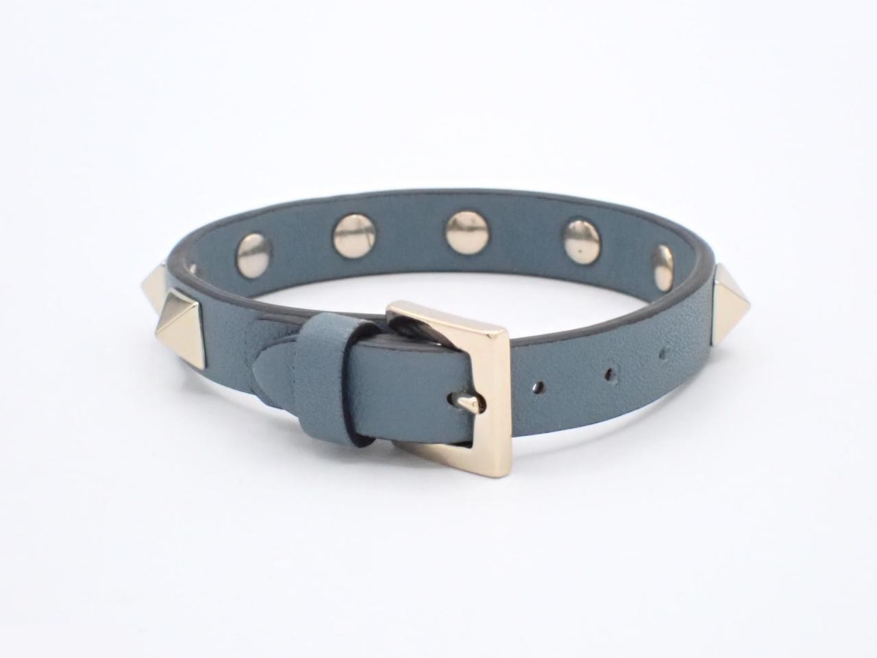 Rockstud leather blue bracelet Valentino — view 2