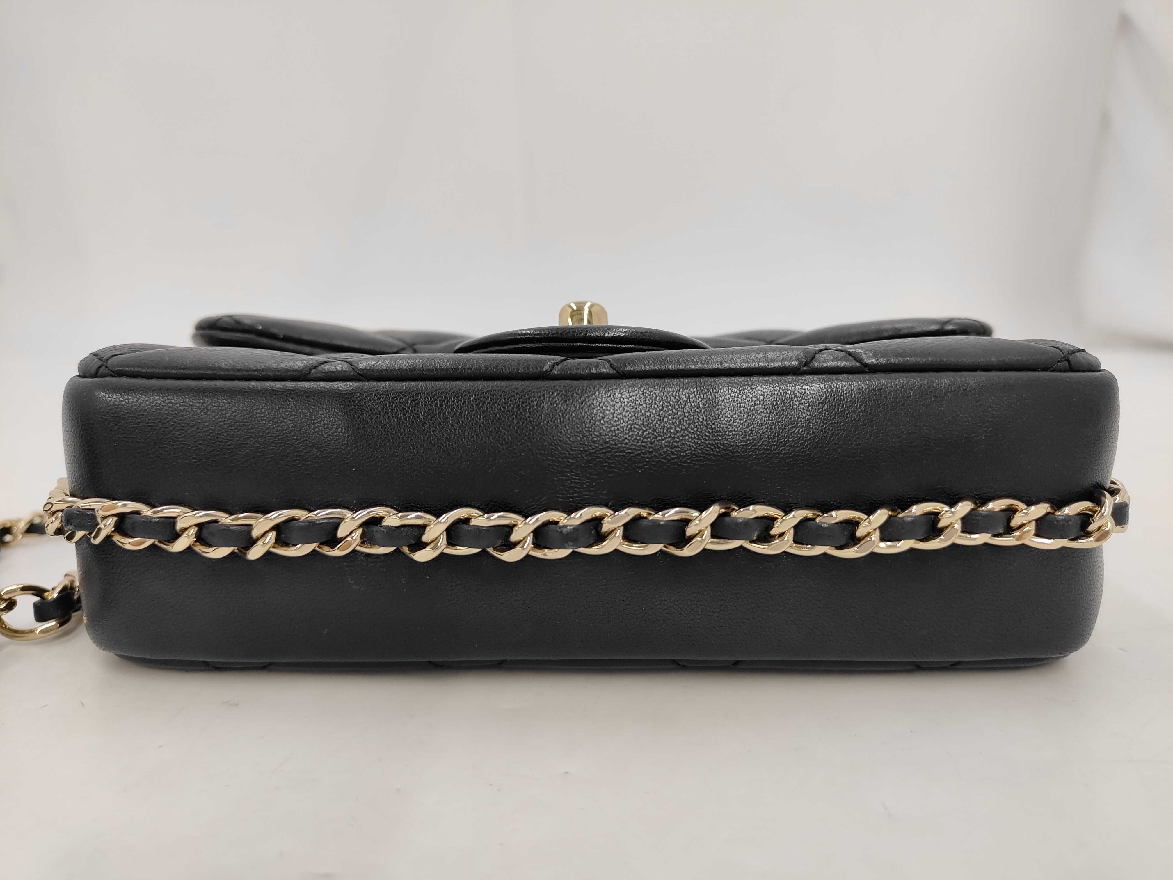 Lambskin Mini Matelassé Pearl Black Shoulder Bag — view 6