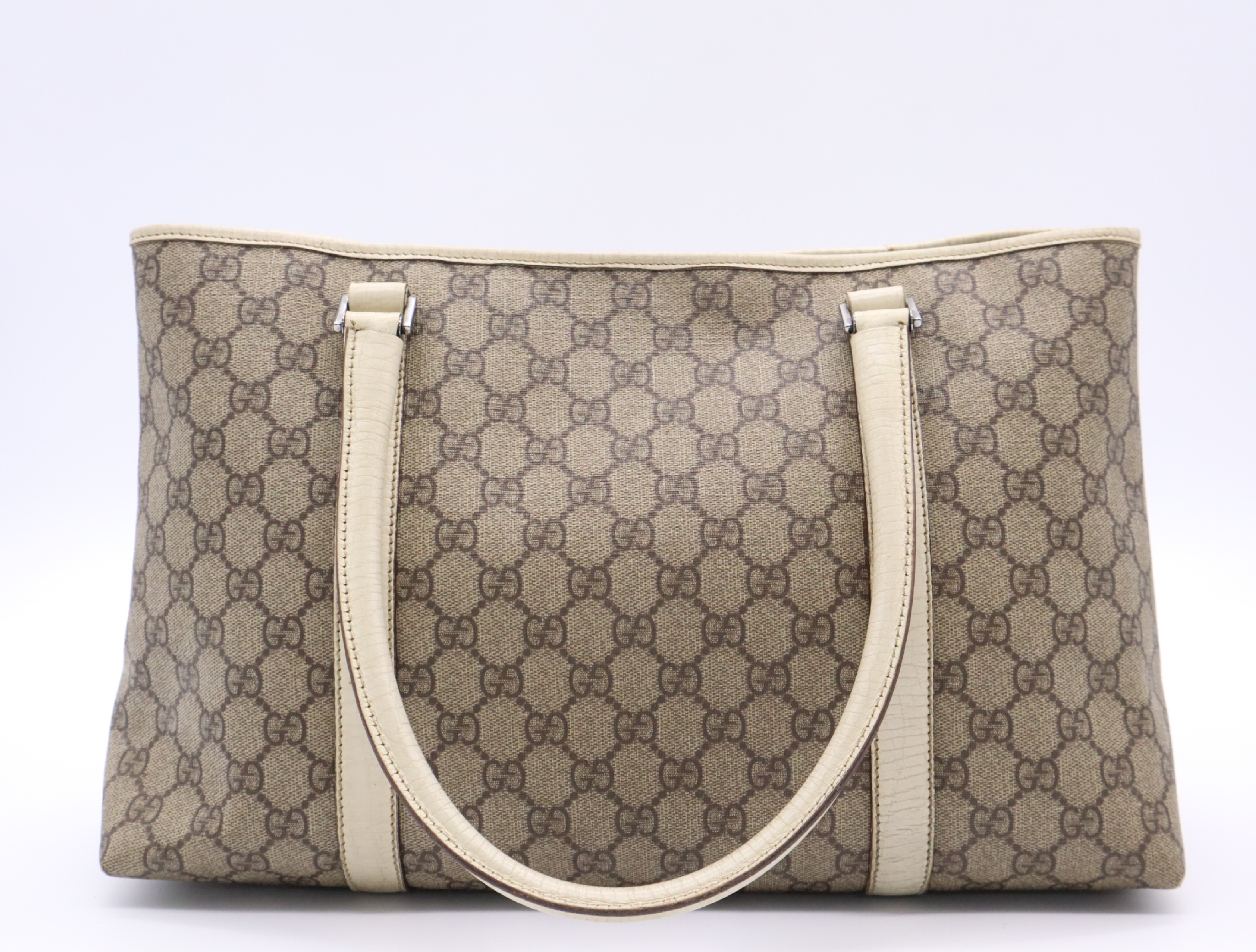 114595GG Supreme Tote Bag, Beige/Ivory Handbag — view 2