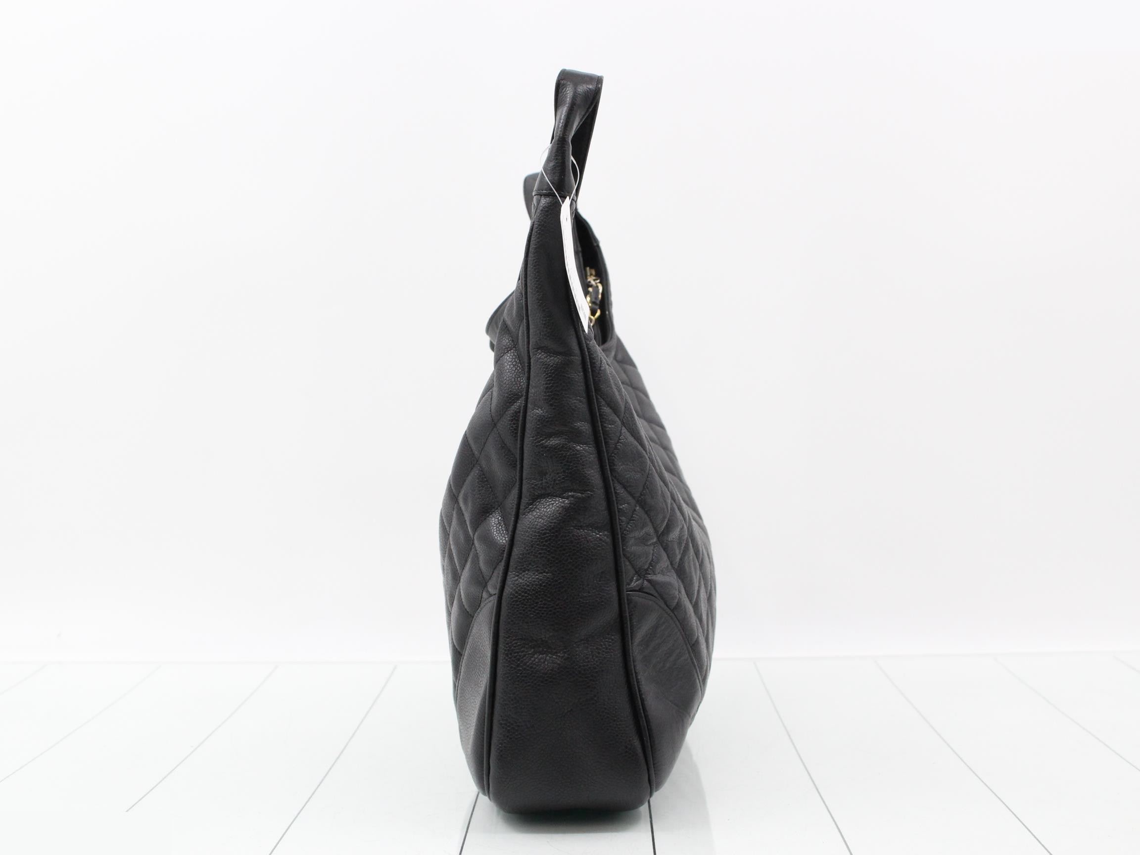 Caviar Skin Matelassé One-Shoulder Bag with Coco Charm — view 3