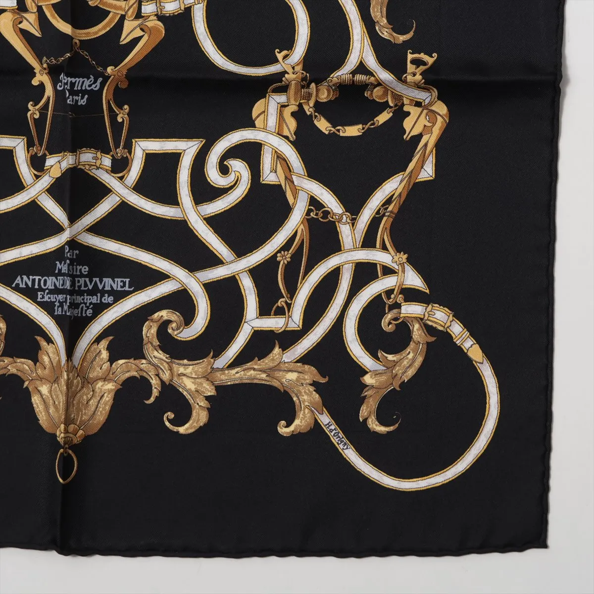 Carre 45 L'INSTRUCTION DUROY (Imperial Studies) Scarf, Silk, Black. Shows signs of wear, — view 4