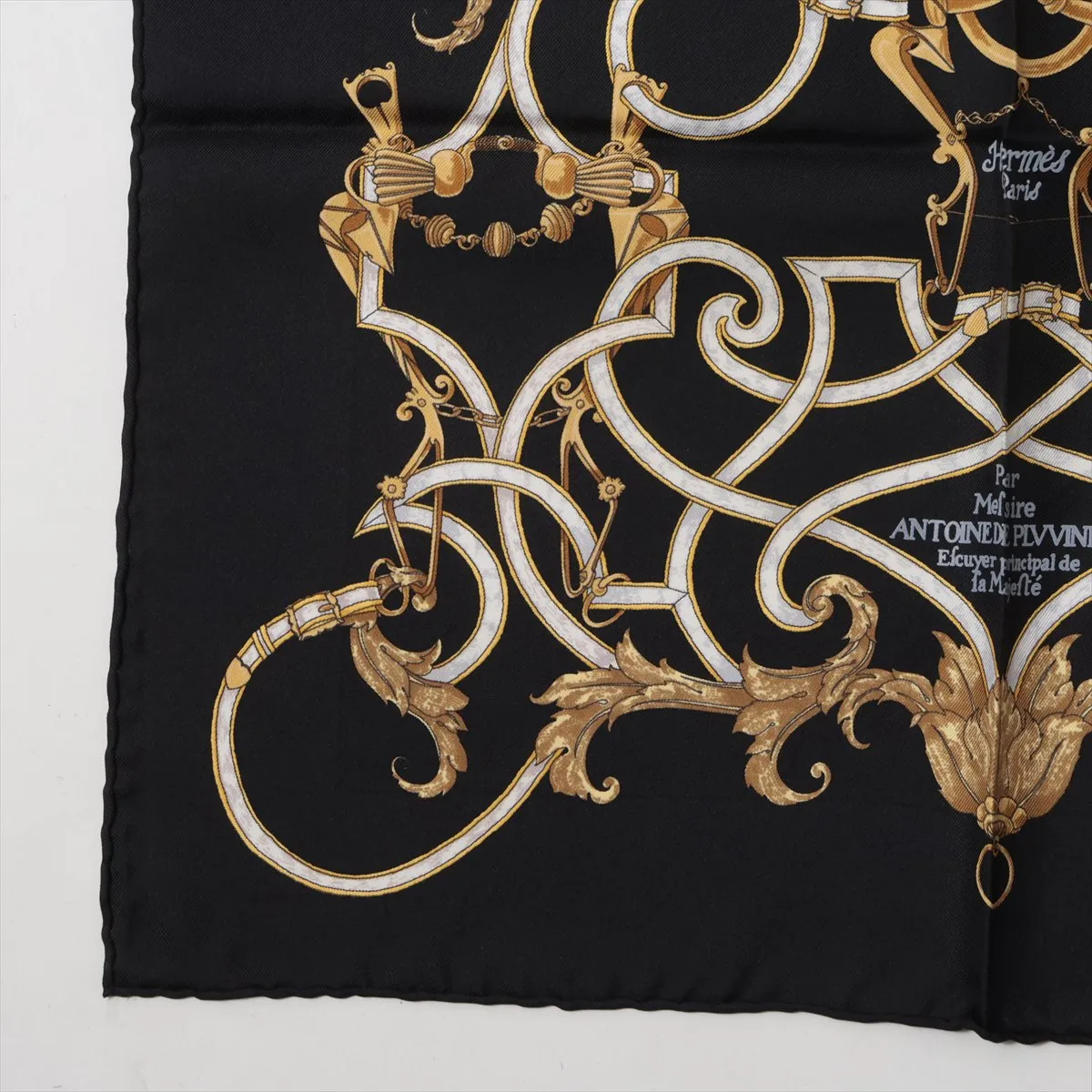 Carre 45 L'INSTRUCTION DUROY (Imperial Studies) Scarf, Silk, Black. Shows signs of wear, — view 5
