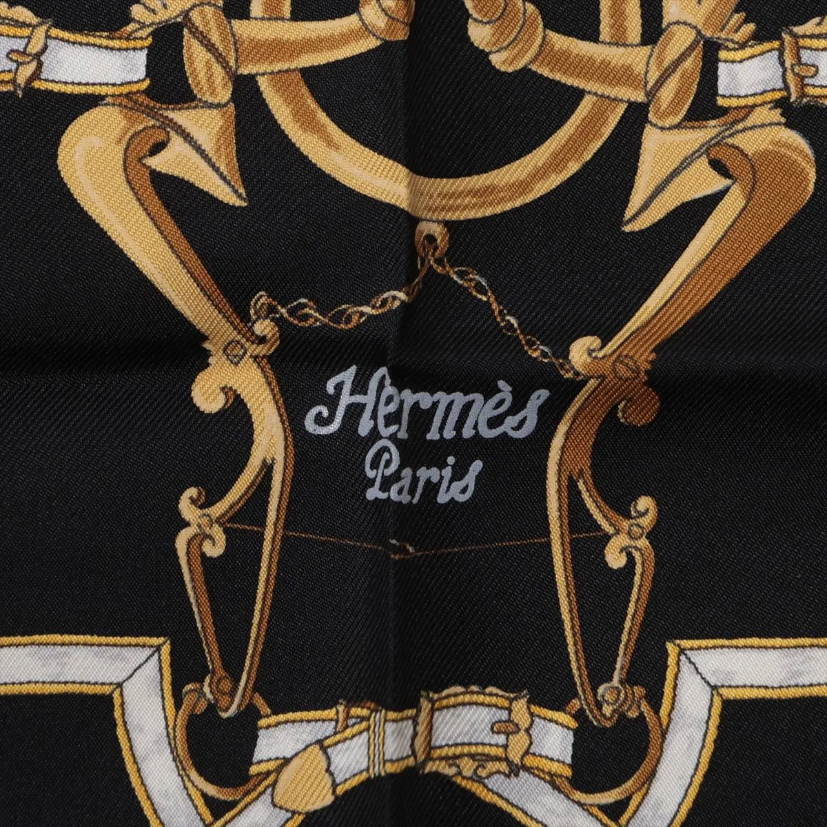 Carre 45 L'INSTRUCTION DUROY (Imperial Studies) Scarf, Silk, Black. Shows signs of wear, — view 6