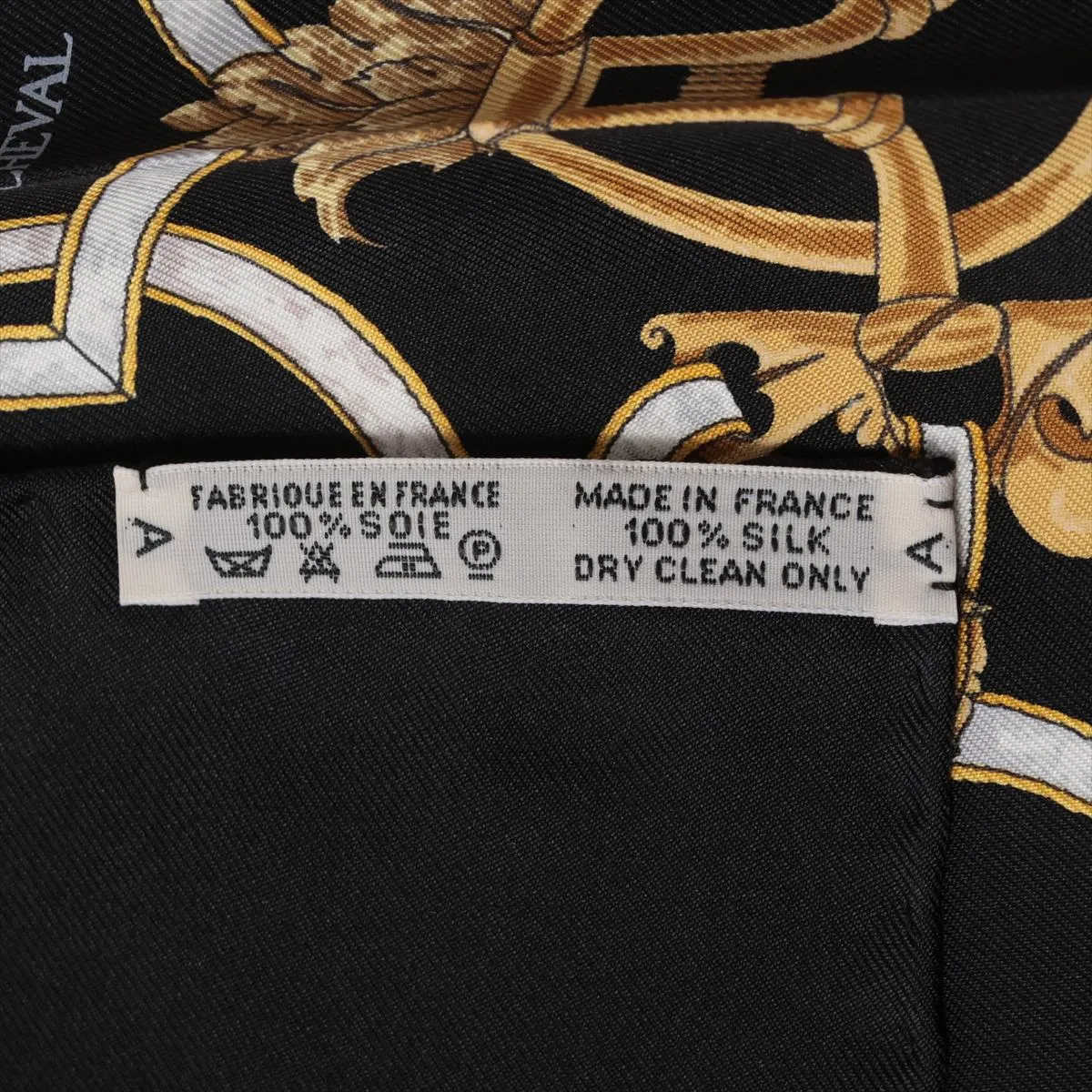Carre 45 L'INSTRUCTION DUROY (Imperial Studies) Scarf, Silk, Black. Shows signs of wear, — view 7