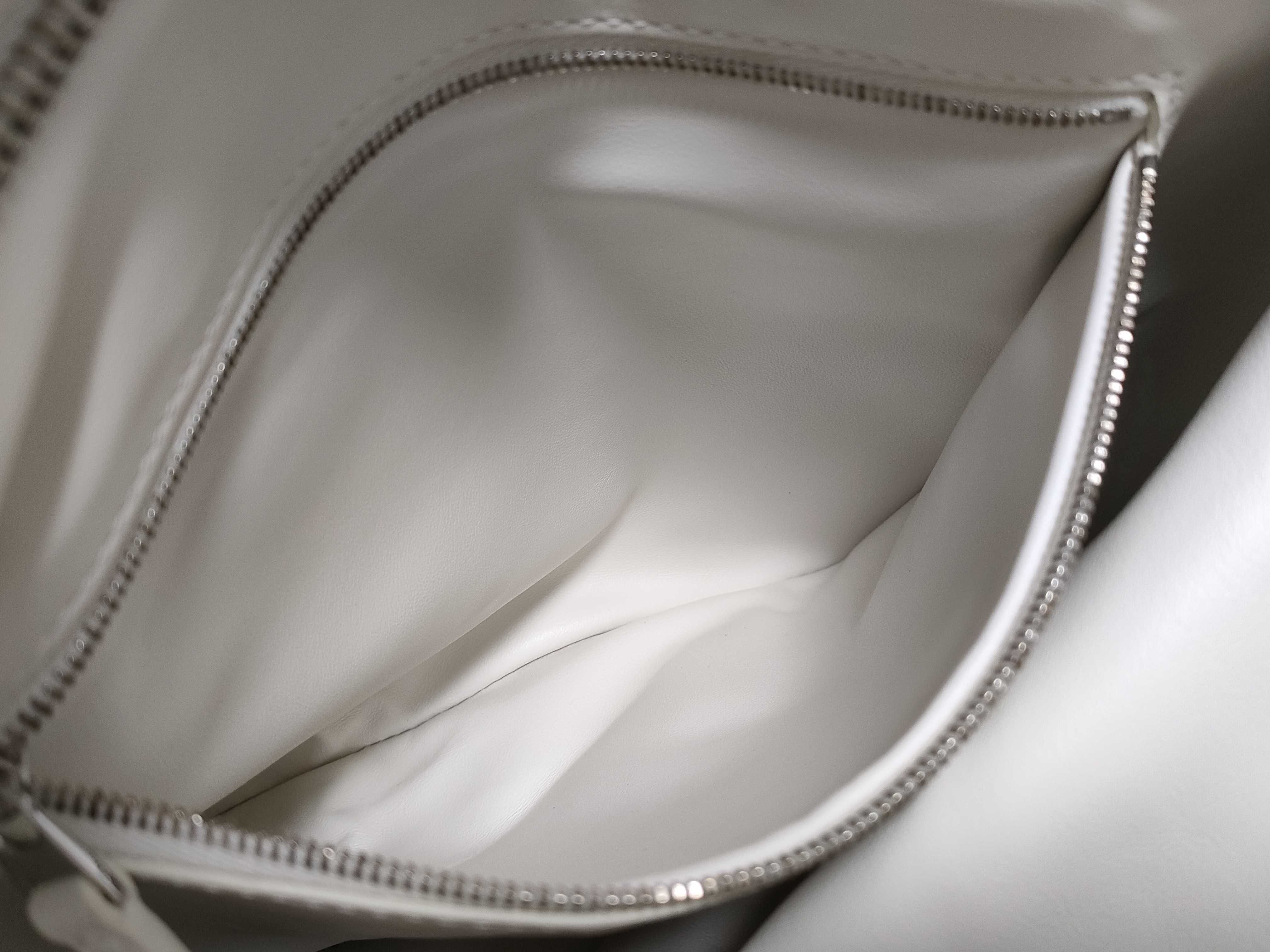 Mini The Twist Leather Handbag, White — view 9