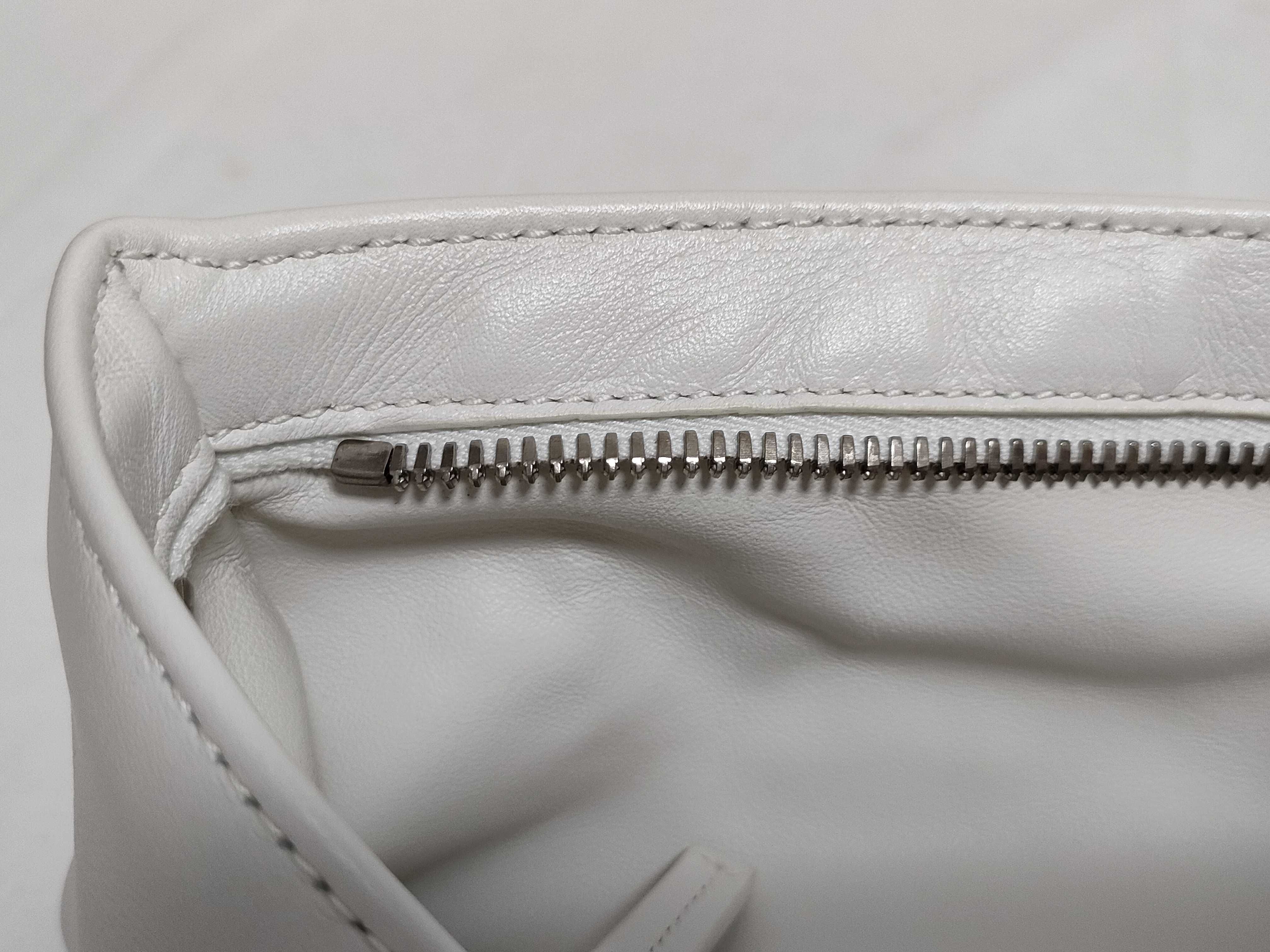 Mini The Twist Leather Handbag, White — view 10