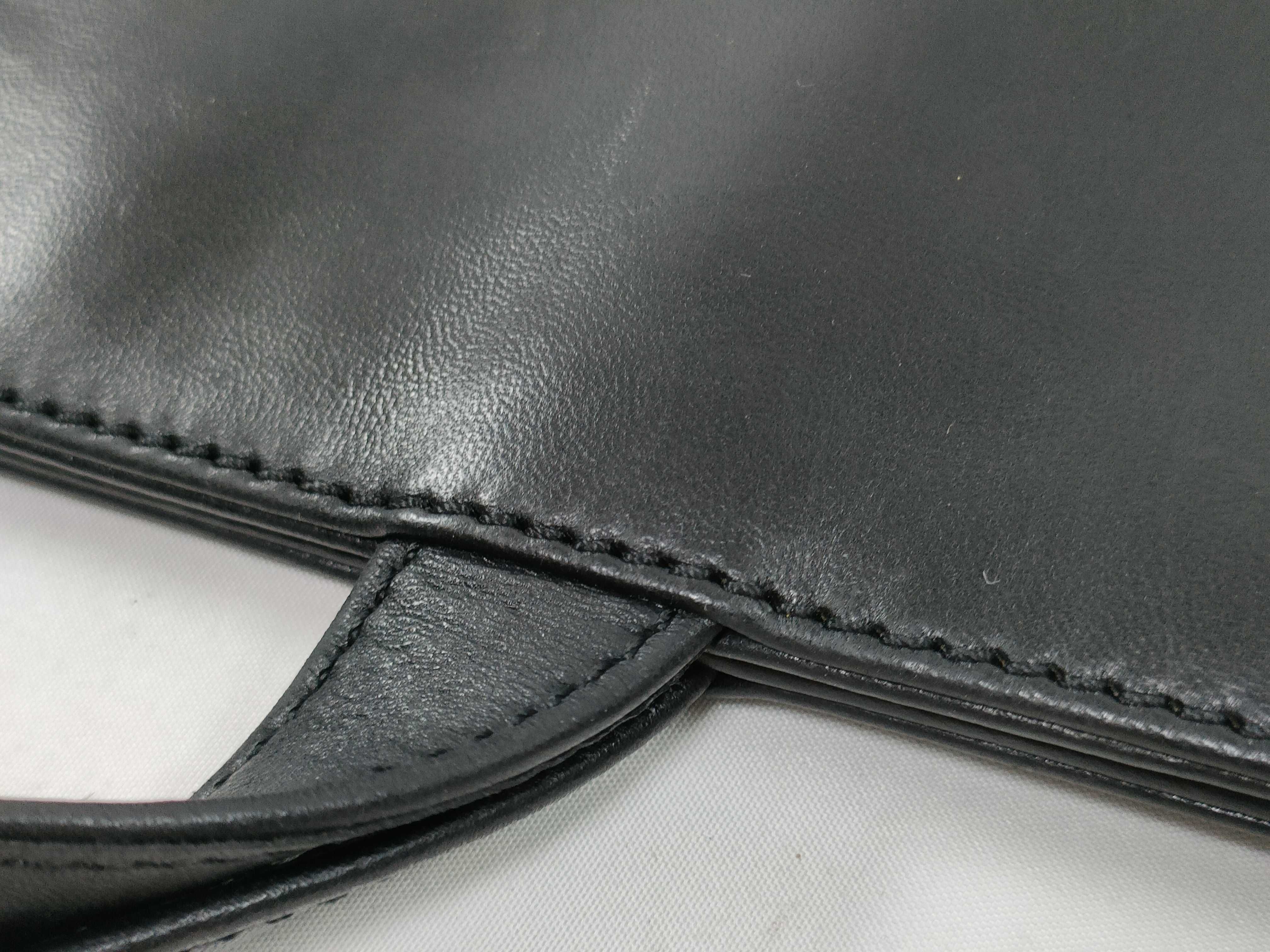 Lambskin Leather Tote Bag, Shoulder Bag, Black, Cereal Tote Bag — view 13