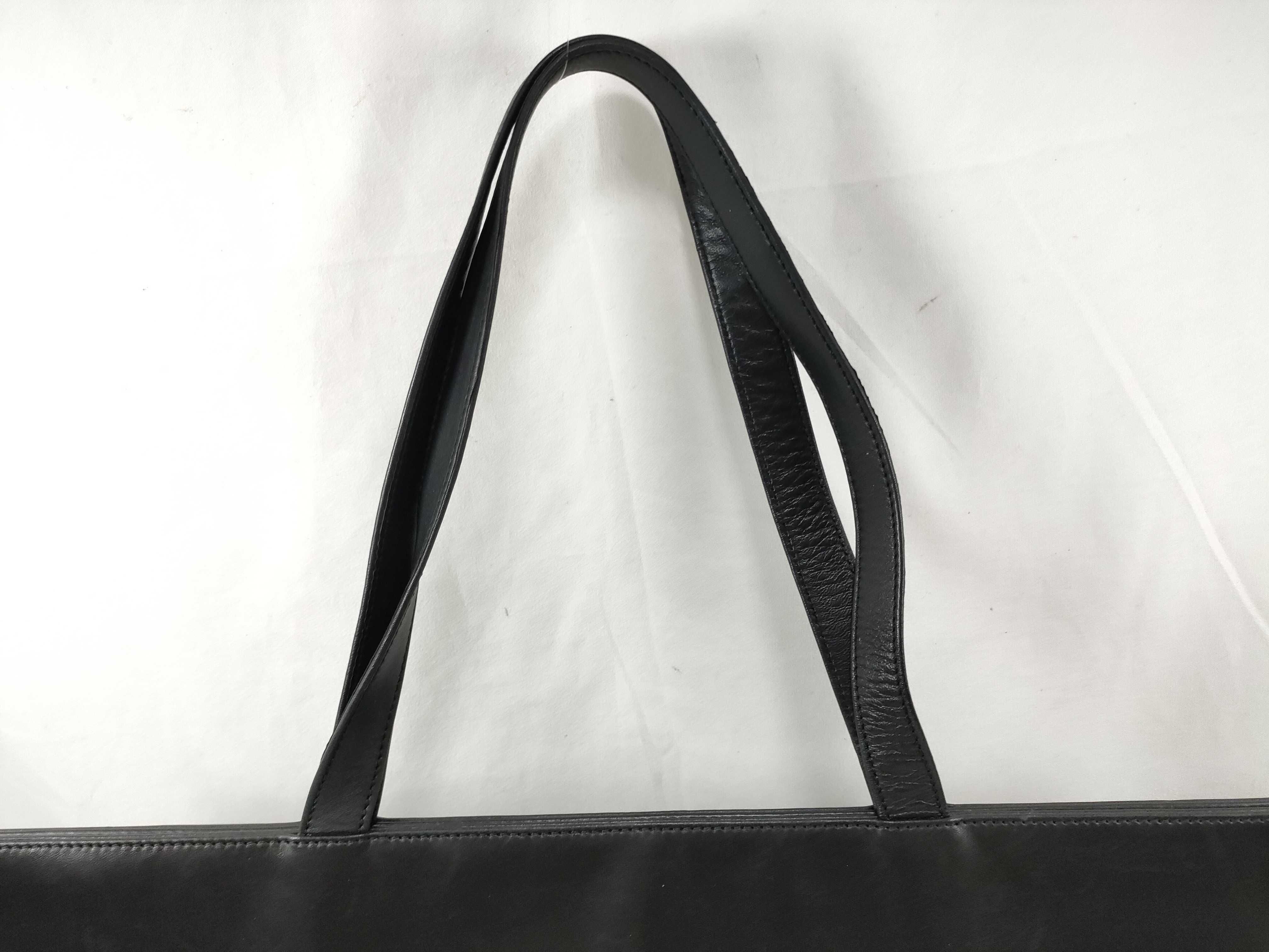 Lambskin Leather Tote Bag, Shoulder Bag, Black, Cereal Tote Bag — view 3