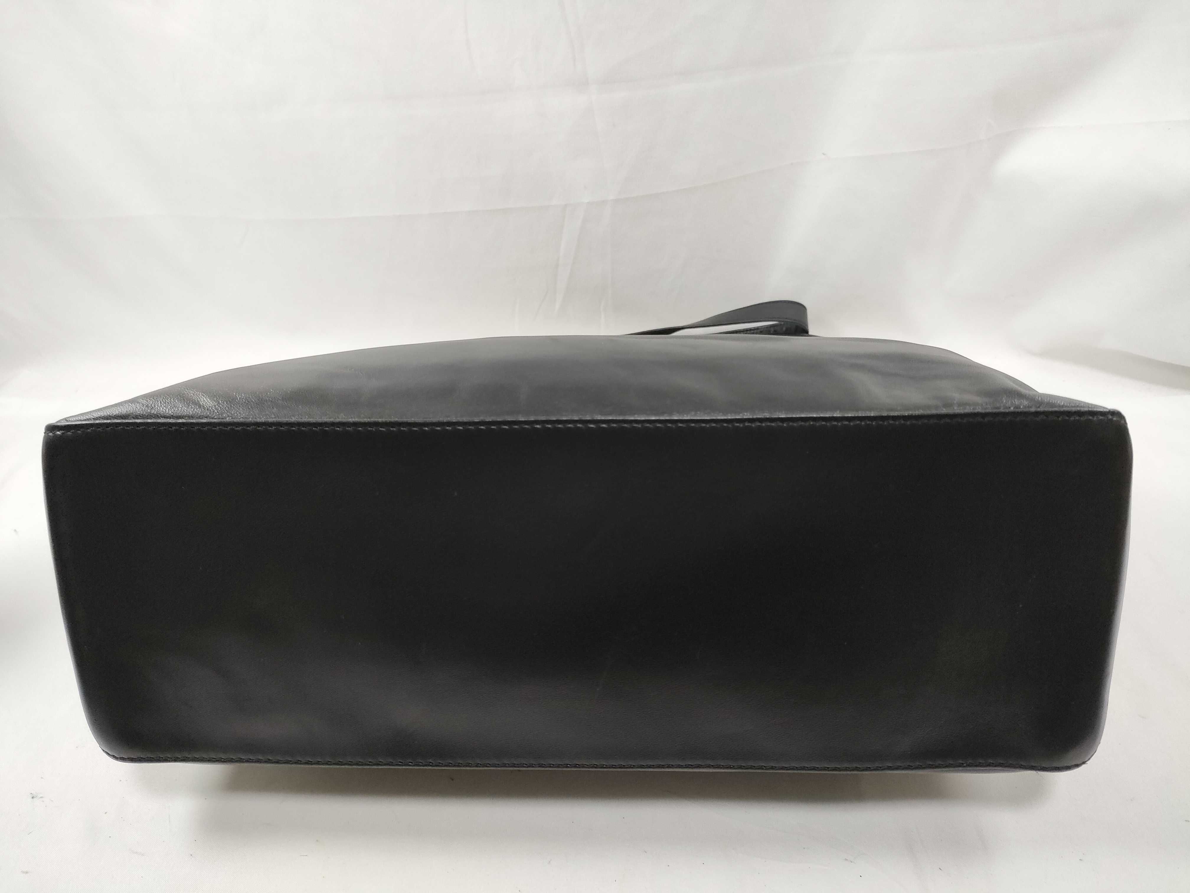 Lambskin Leather Tote Bag, Shoulder Bag, Black, Cereal Tote Bag — view 6