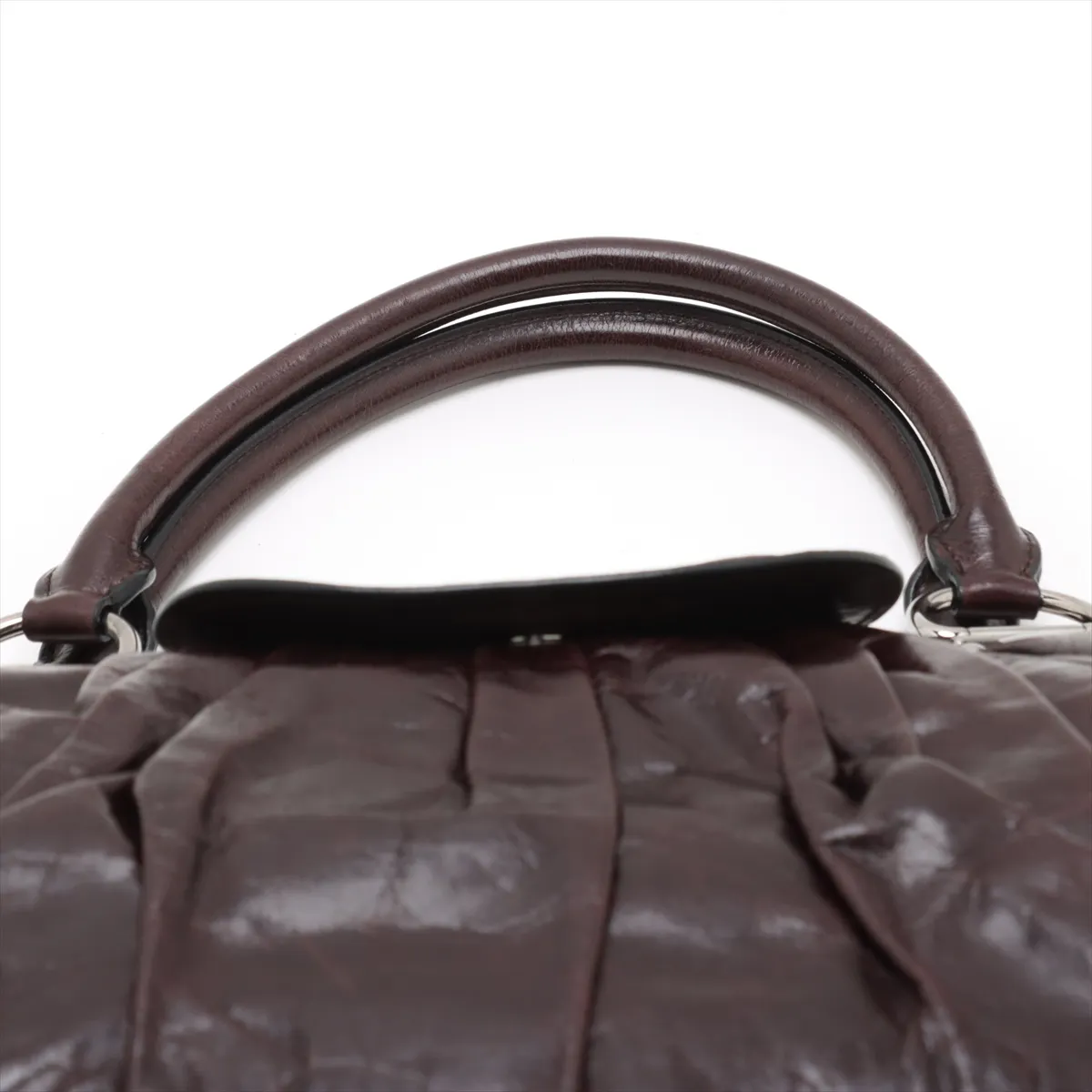 Leather Shoulder Bag Brown RR1444 — view 6
