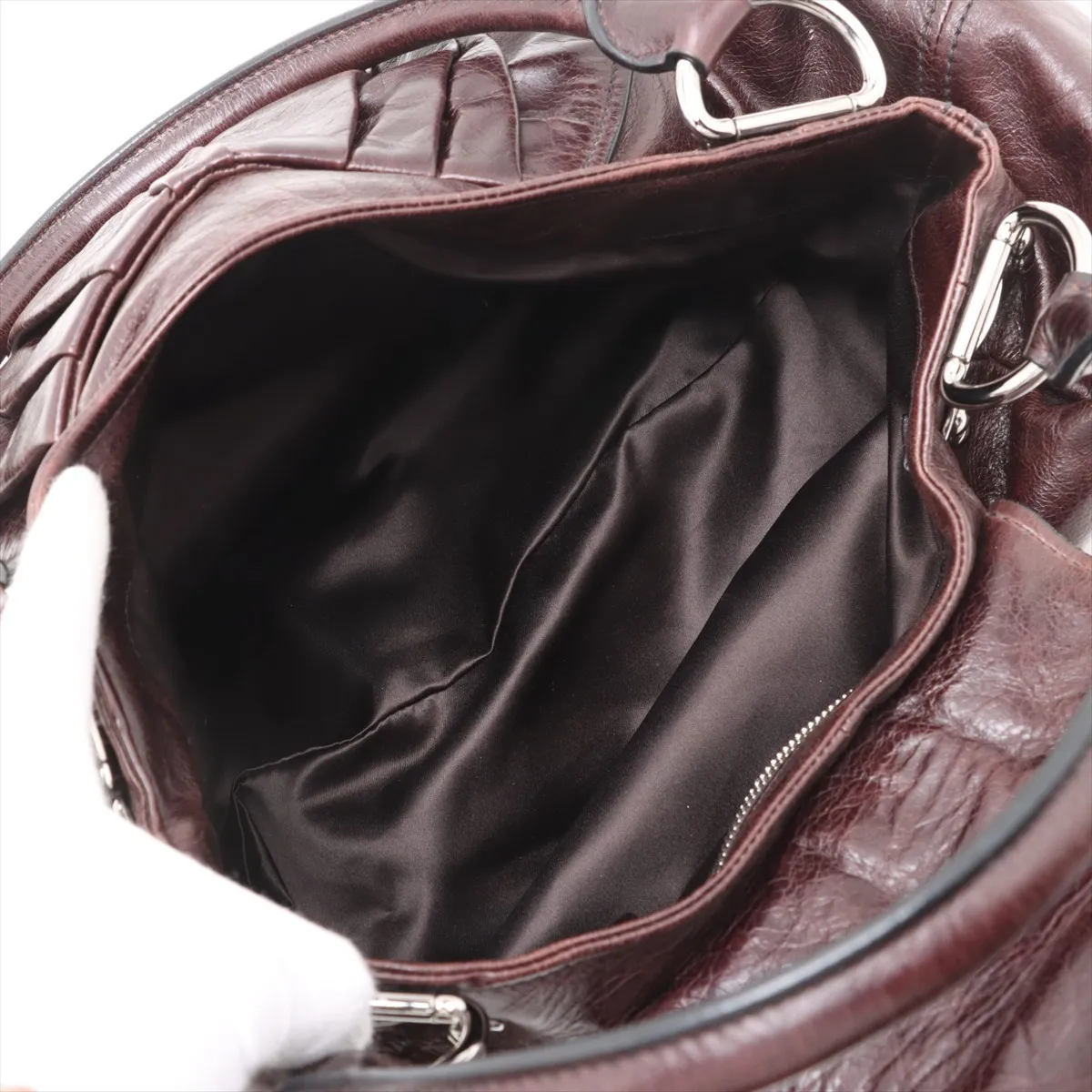 Leather Shoulder Bag Brown RR1444 — view 7