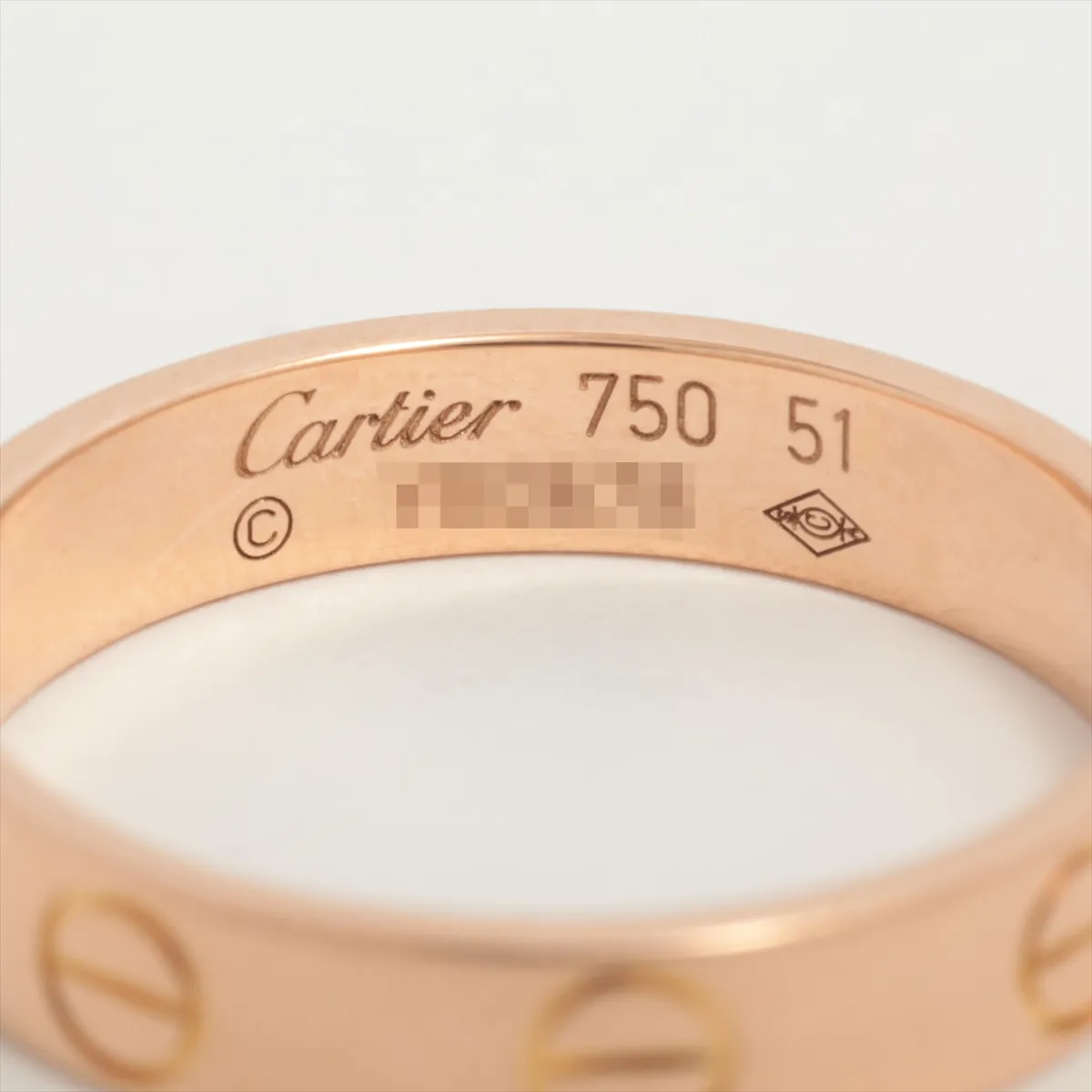 Mini Love Ring, 750 (PG), 3.0g, Size 51, YB0678, Rounded Edge — view 3