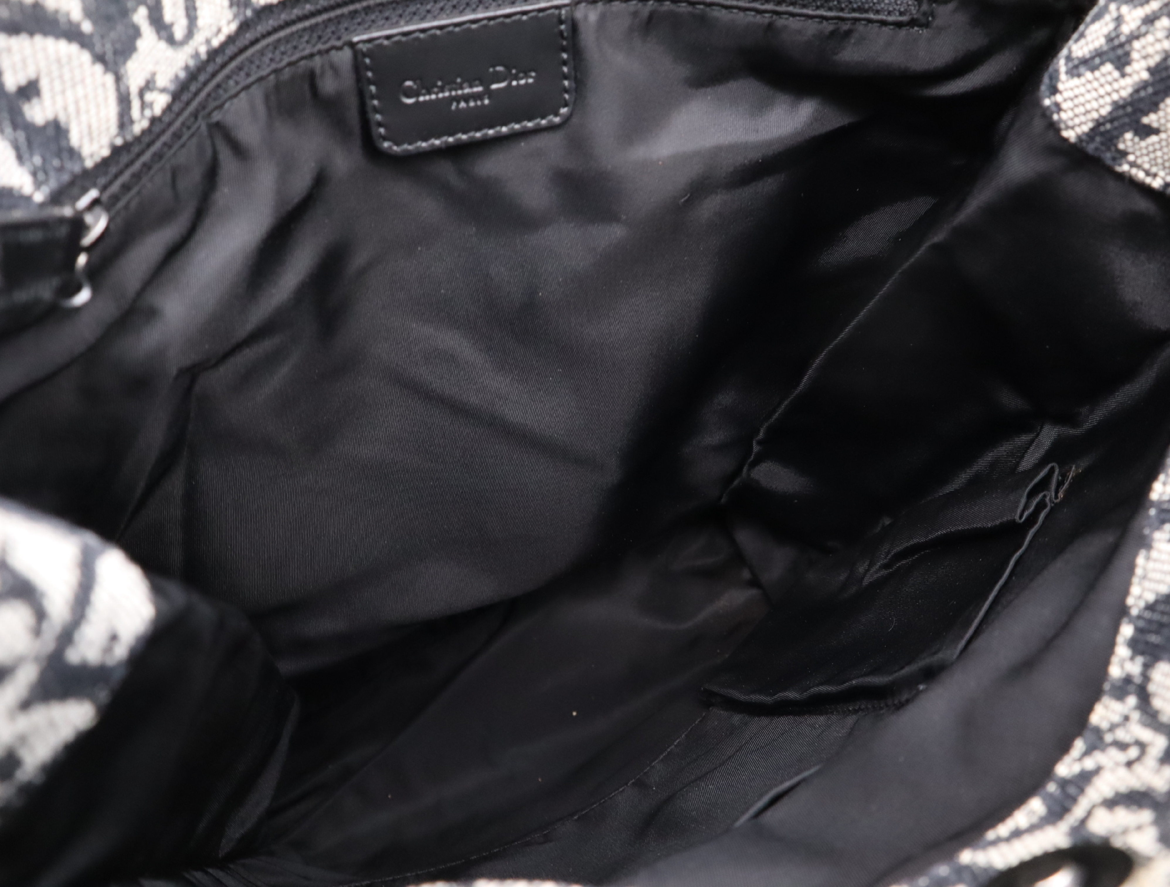 Jacquard/Leather Trotter Tote Bag, Black & White Tote Bag — view 12