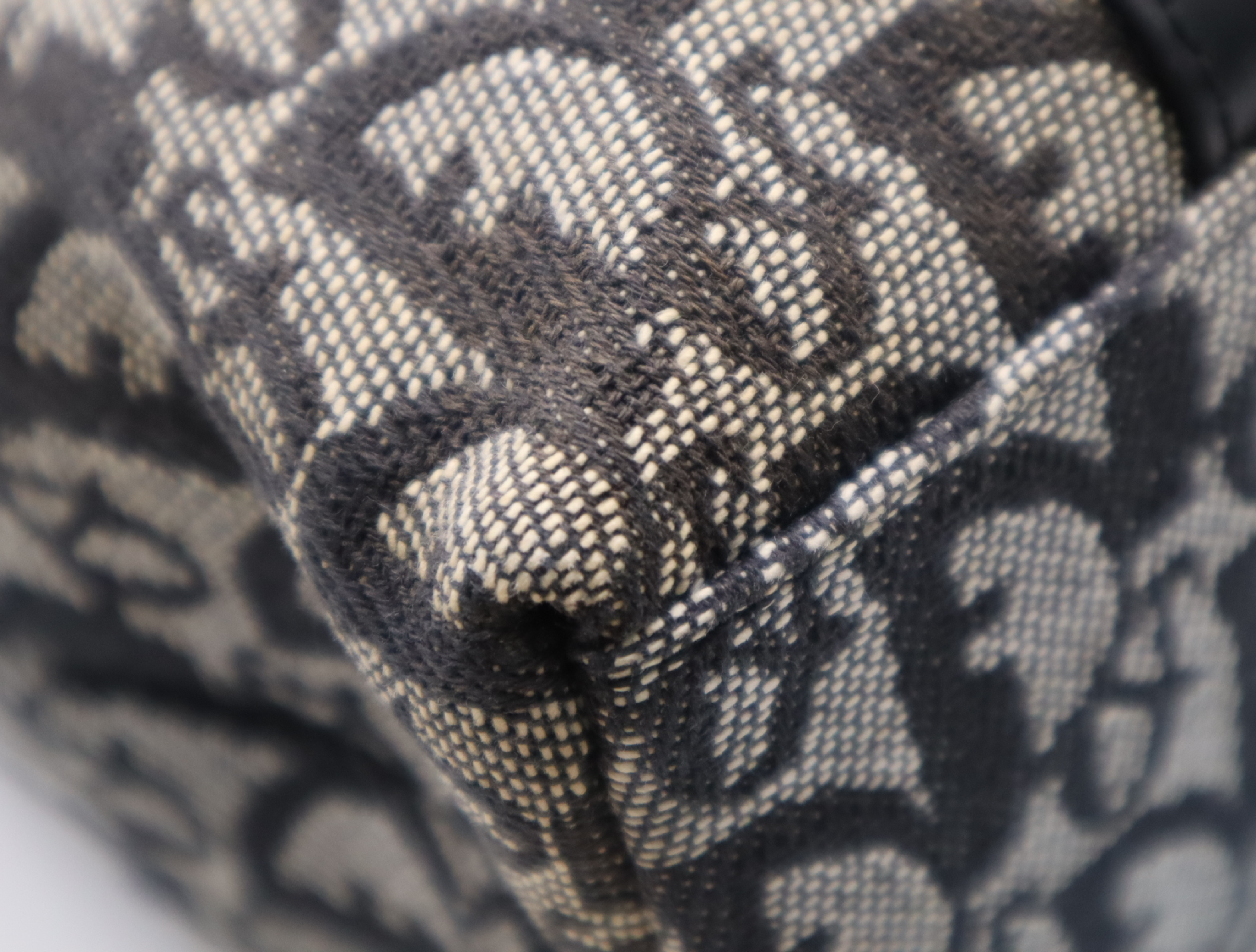 Jacquard/Leather Trotter Tote Bag, Black & White Tote Bag — view 6