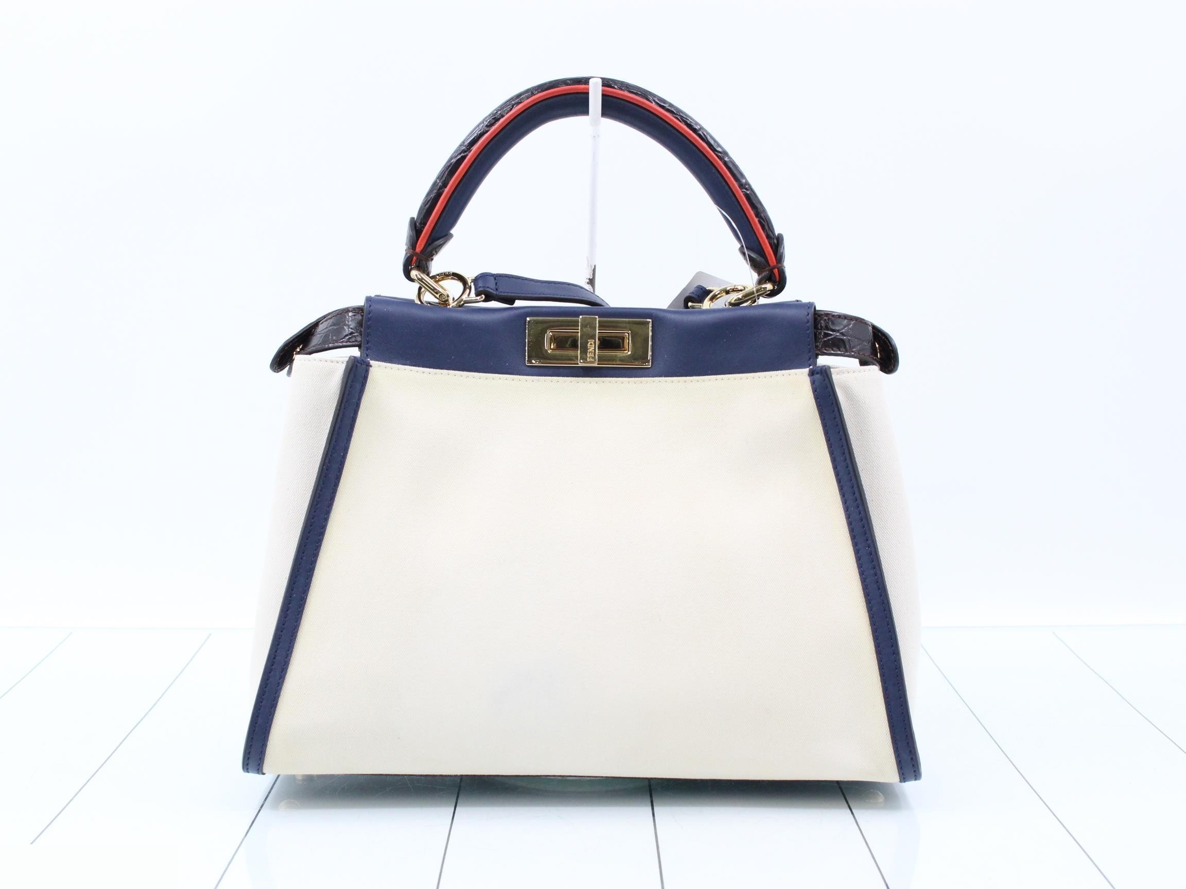 Crocodile handle Peekaboo 2-way bag with strap — view 2