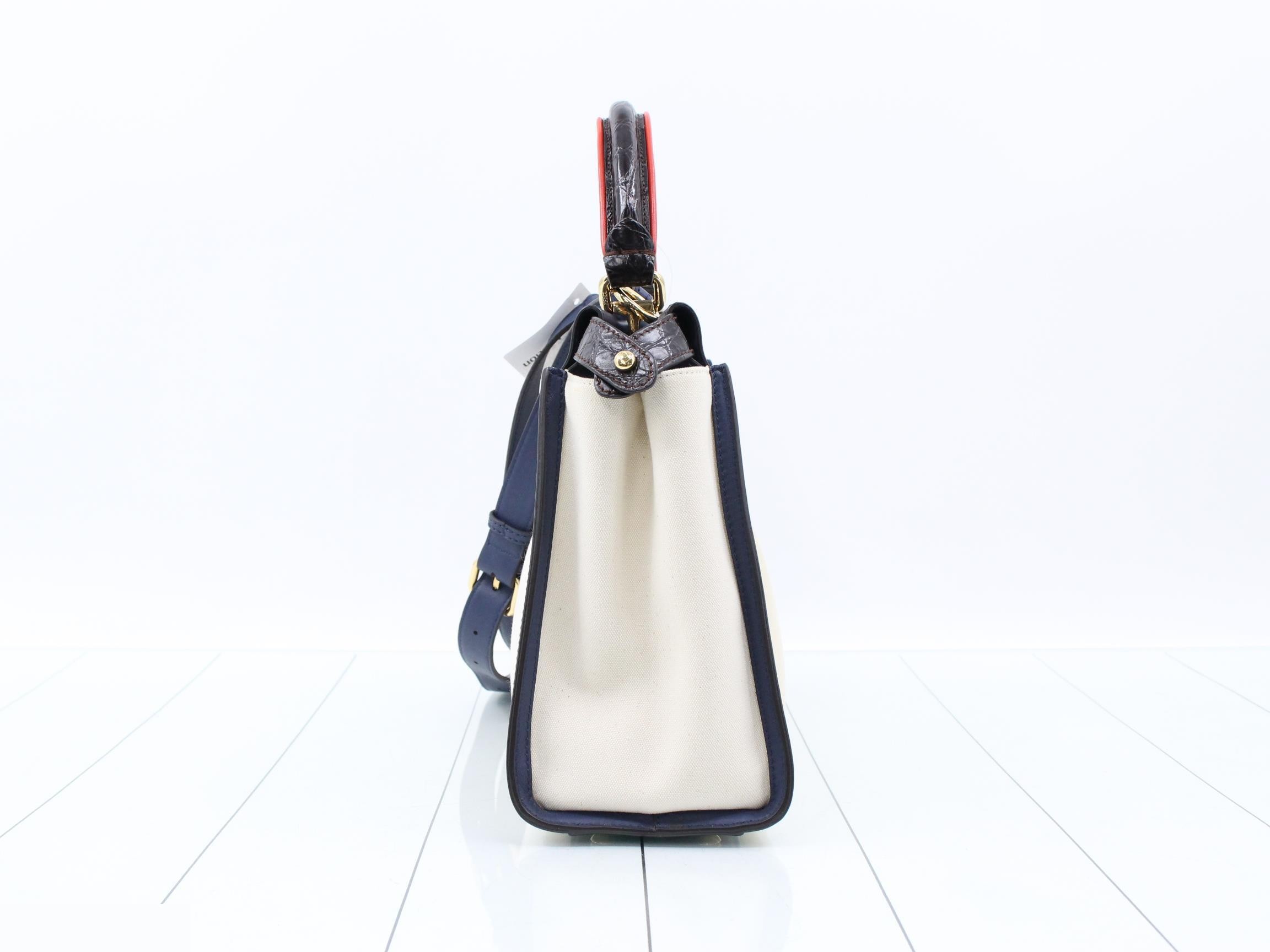 Crocodile handle Peekaboo 2-way bag with strap — view 3