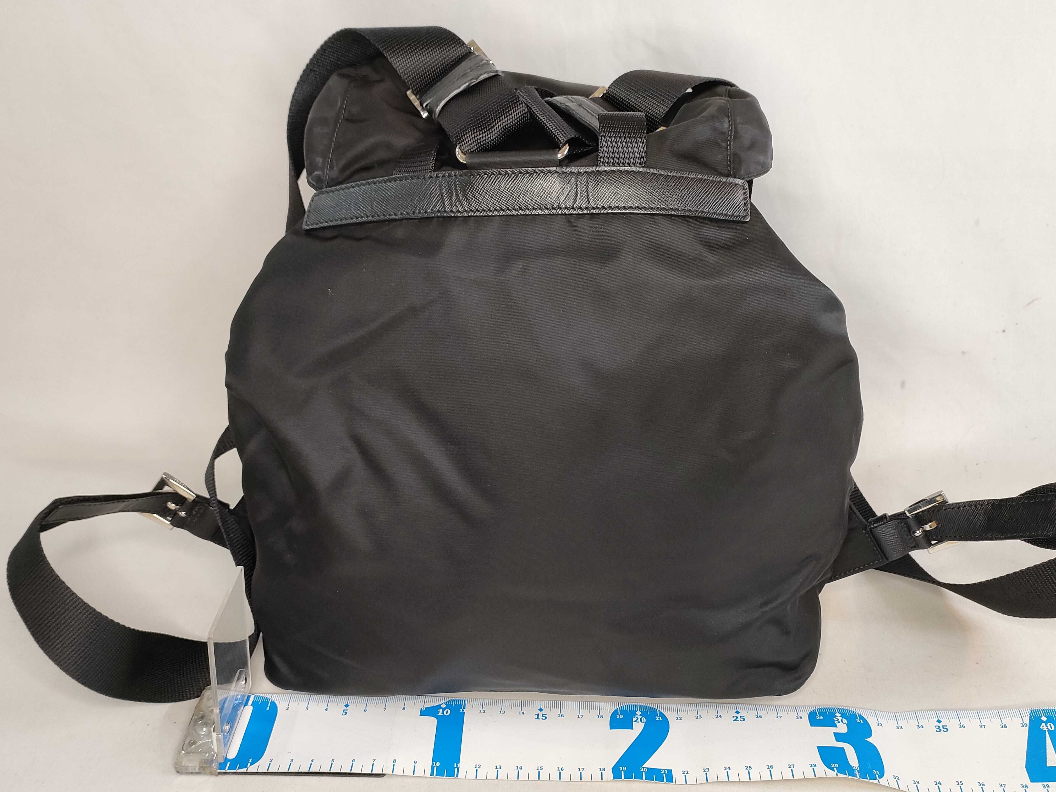 nylon backpack, current model, Saffiano leather, triangular logo, nylon rucksack. — view 2