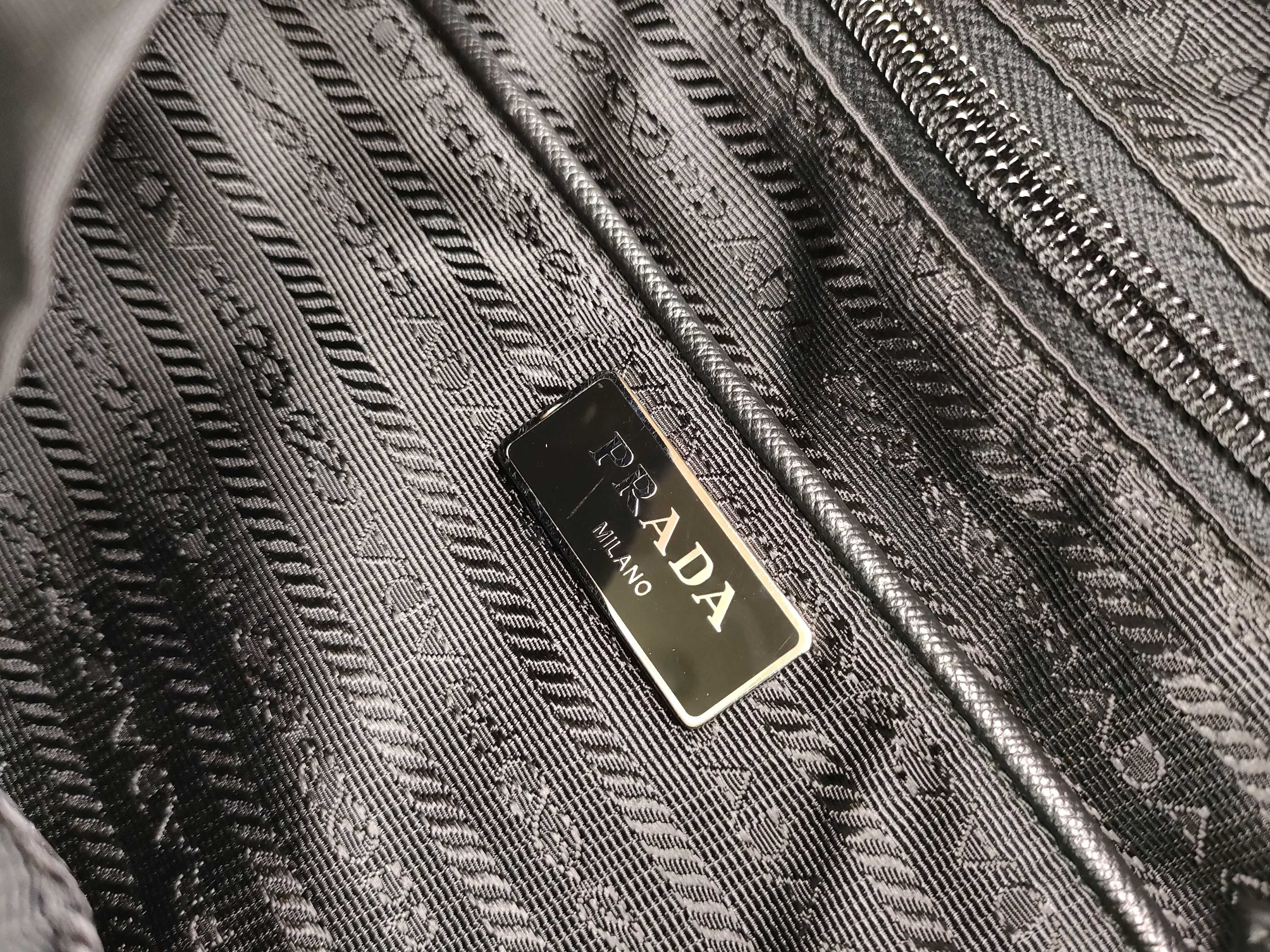 nylon backpack, current model, Saffiano leather, triangular logo, nylon rucksack. — view 11