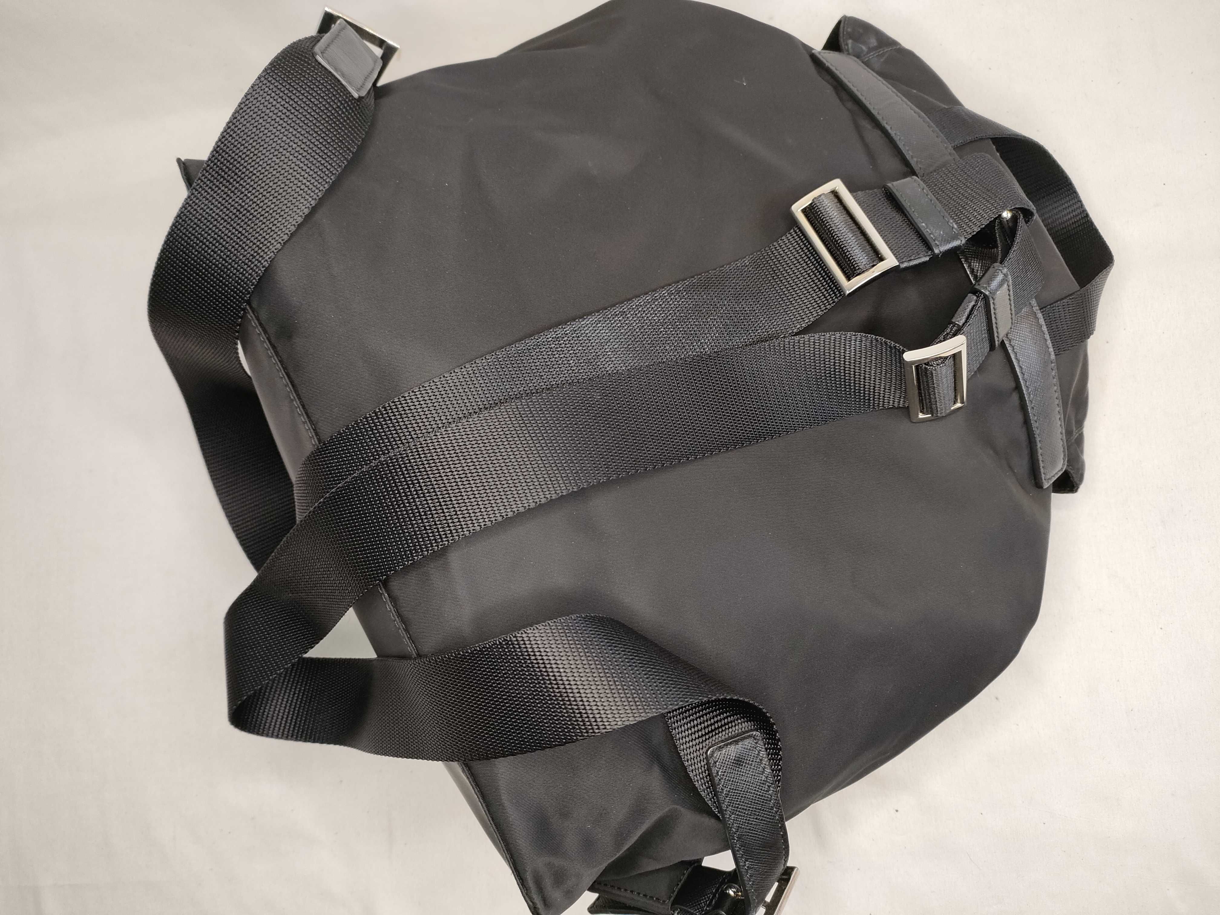 nylon backpack, current model, Saffiano leather, triangular logo, nylon rucksack. — view 3
