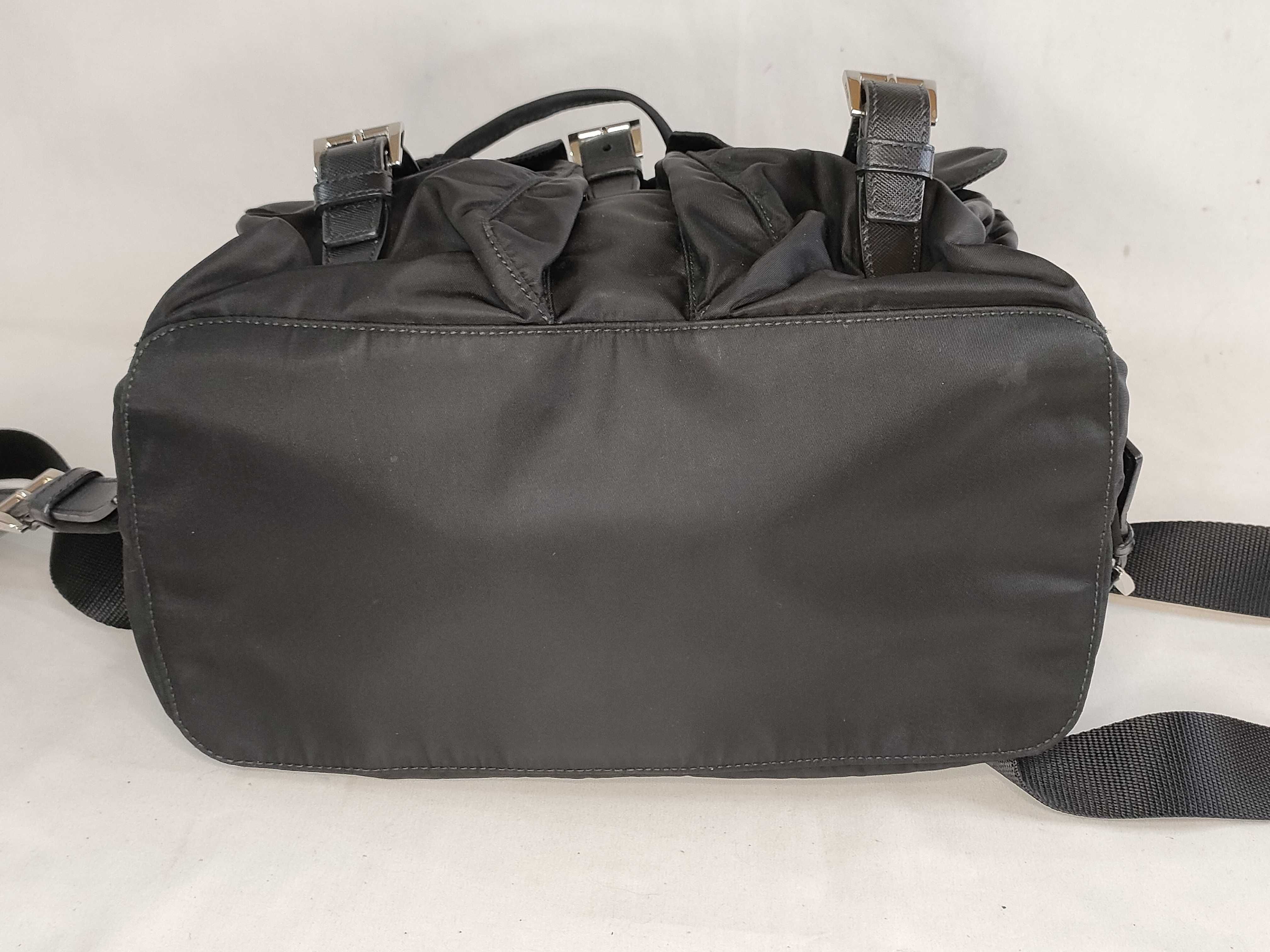 nylon backpack, current model, Saffiano leather, triangular logo, nylon rucksack. — view 7