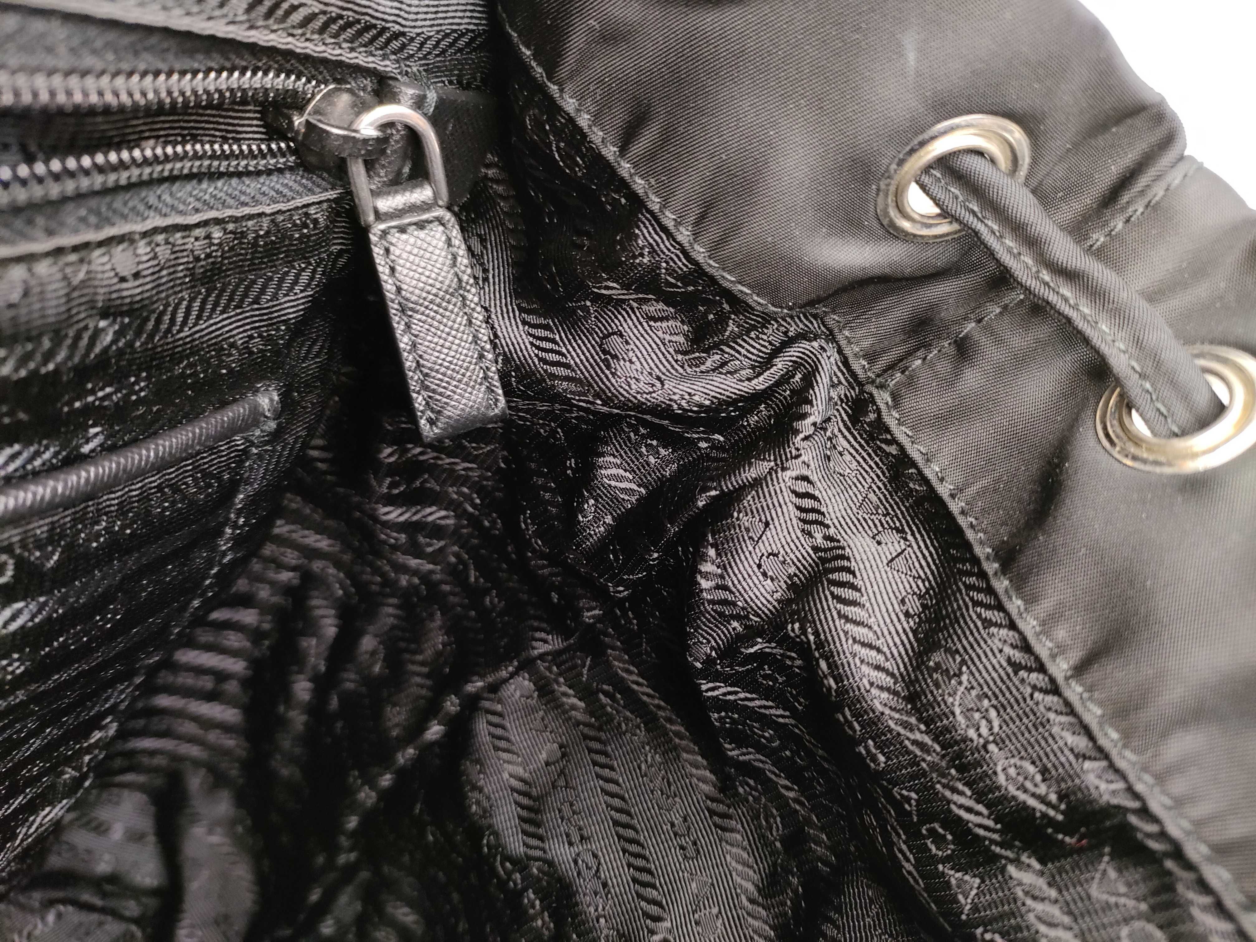 nylon backpack, current model, Saffiano leather, triangular logo, nylon rucksack. — view 9