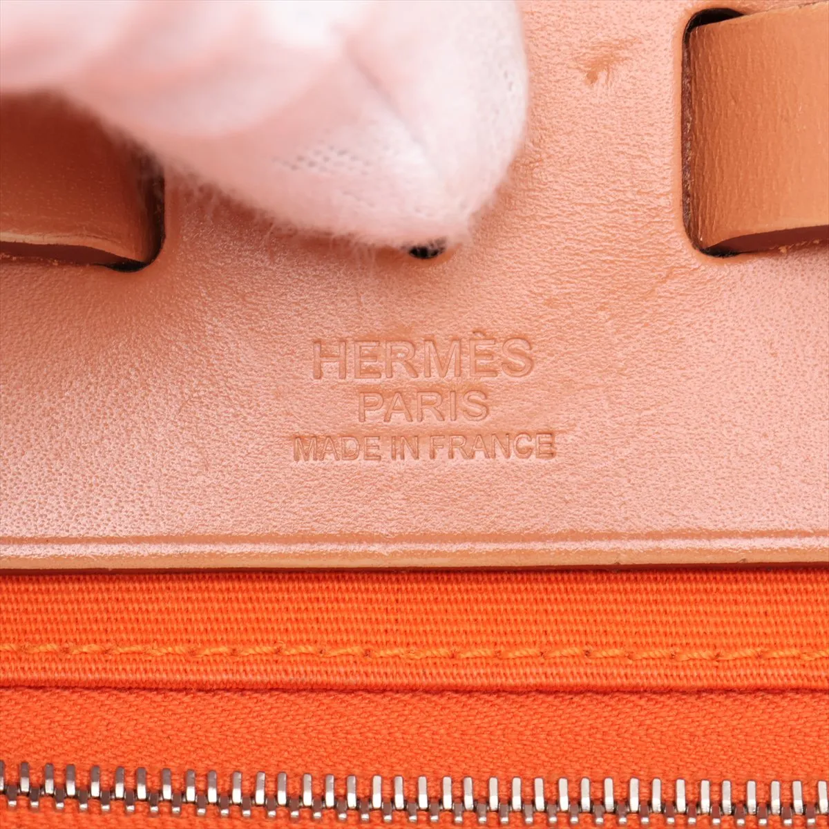 Herbag Zip PM Toile Officier x Vache Hunter Orange x Brown Silver Hardware T: 2015 — view 11