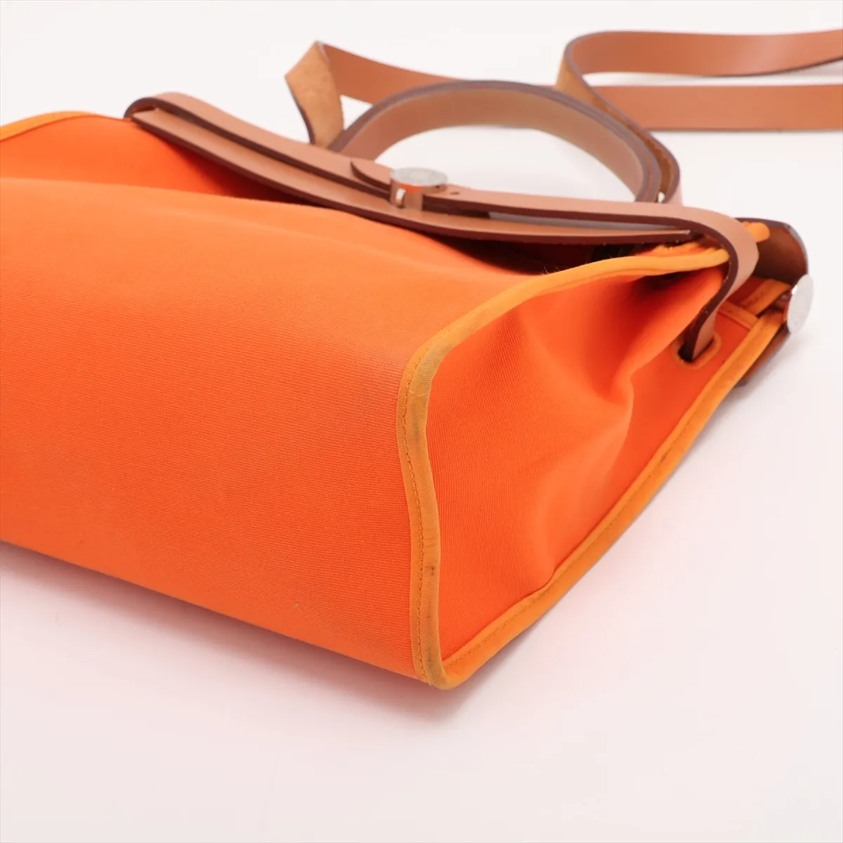 Herbag Zip PM Toile Officier x Vache Hunter Orange x Brown Silver Hardware T: 2015 — view 3